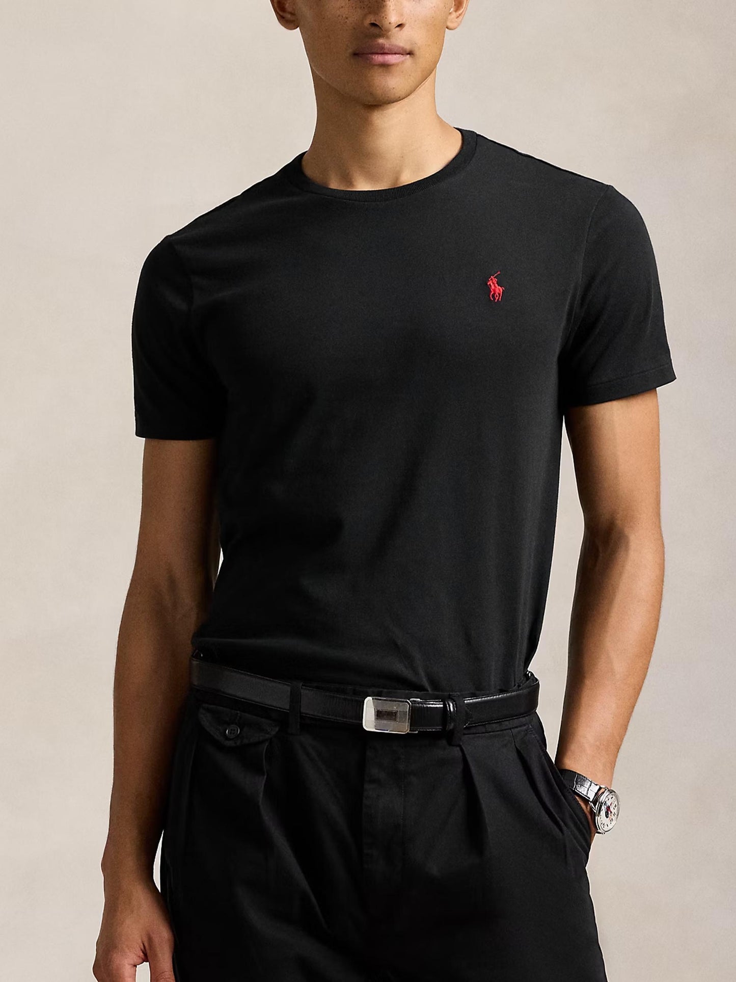 Polo Ralph Lauren – T-Shirt aus Baumwolljersey Slim-Fit für Herren Schwarz - Black