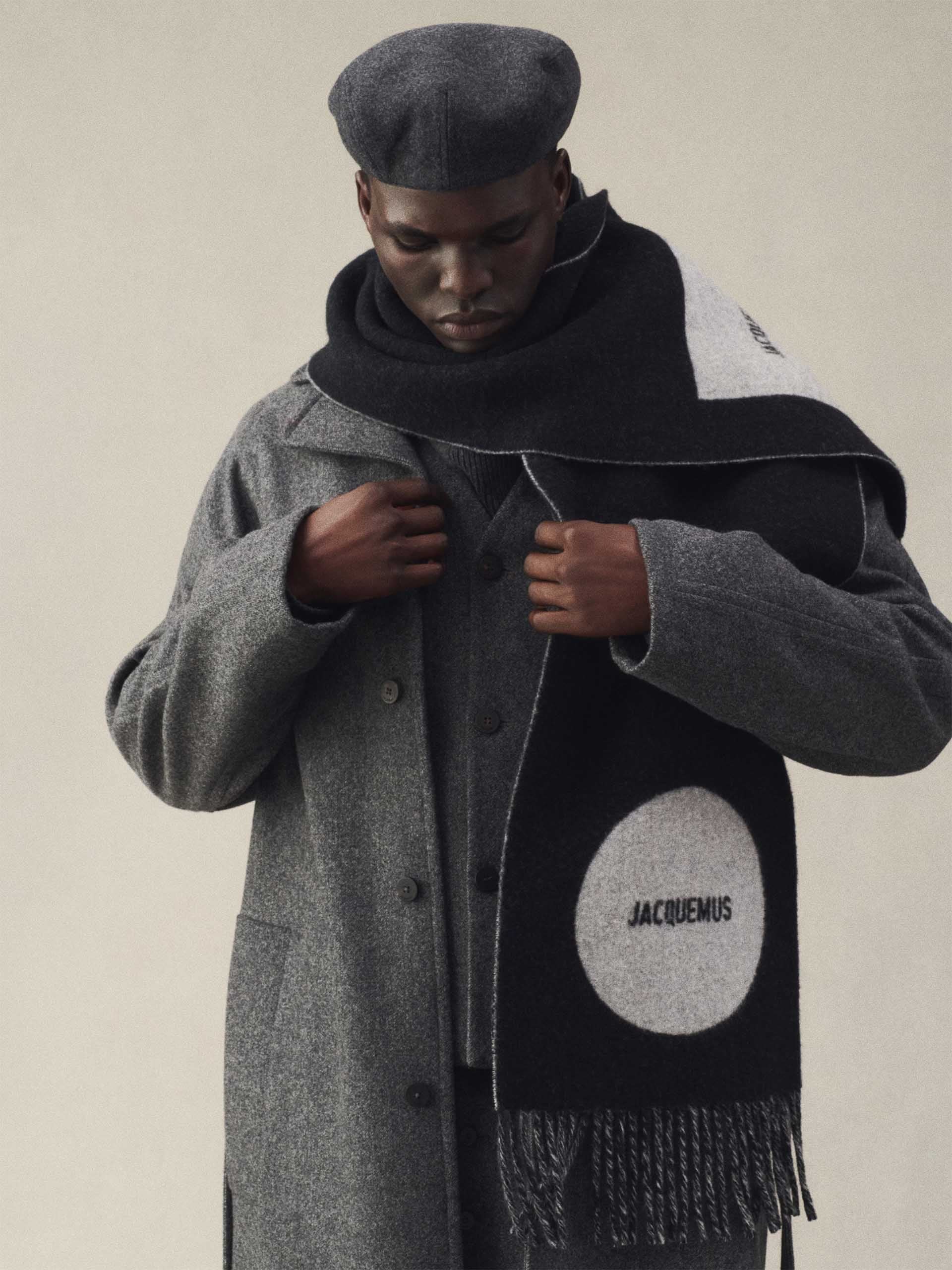 JACQUEMUS - Rond Carré Schal mit Logo aus Schurwolle in Schwarz - Black