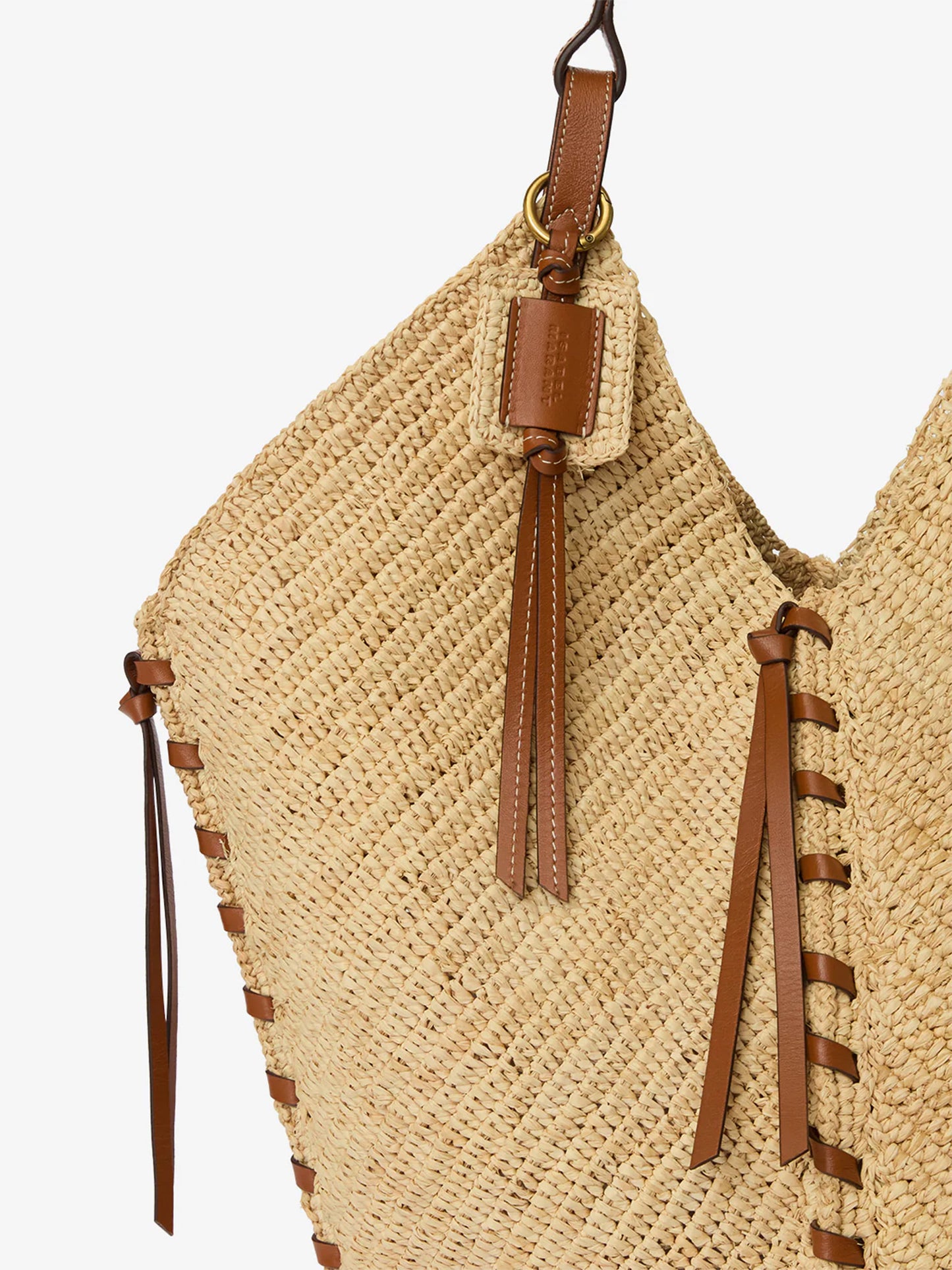Isabel Marant – Tote Bag Tampa aus Raffia Cognac / Natur