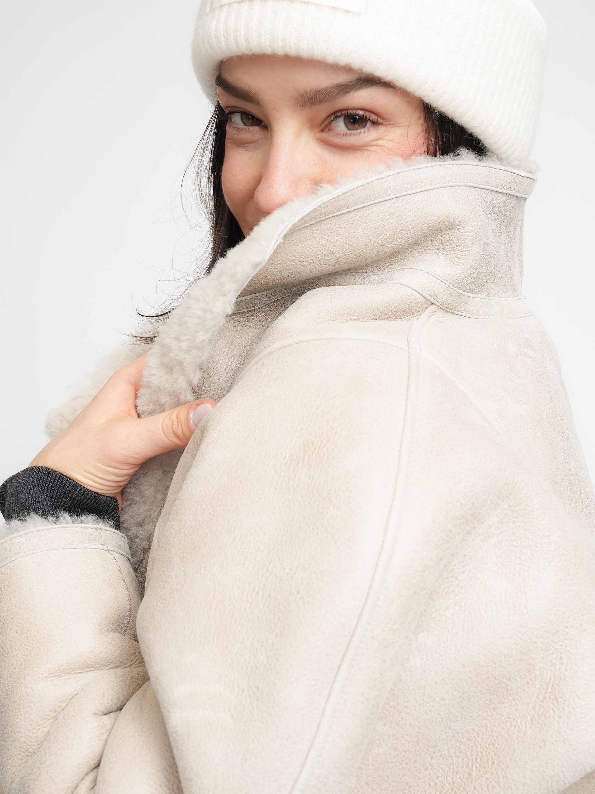 ISABEL MARANT - Shearling-Jacke Blondine für Damen in Ecru