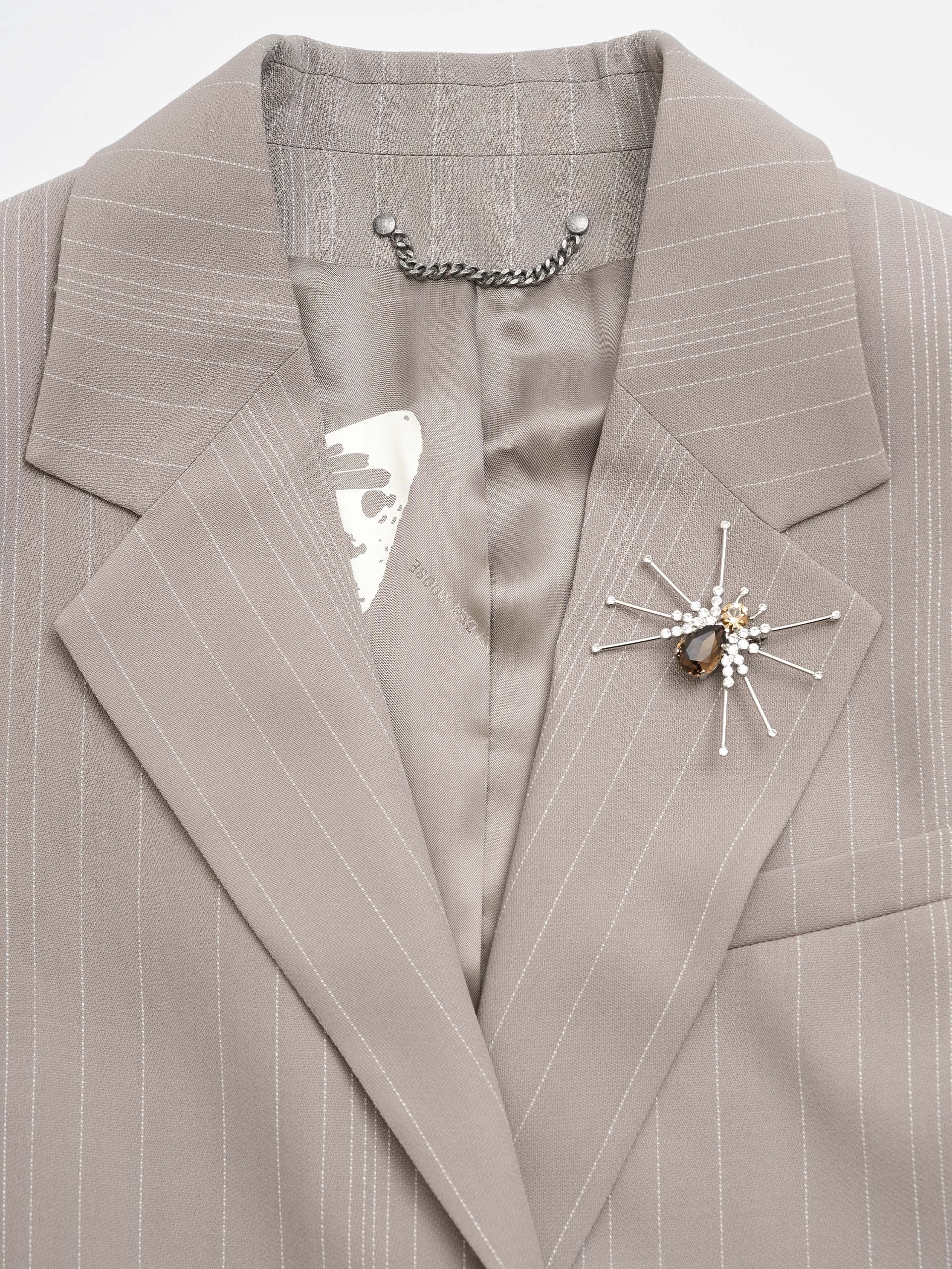 GOLDEN GOOSE - Einreihiger Nadelstreifen-Blazer für Damen Hellgrau