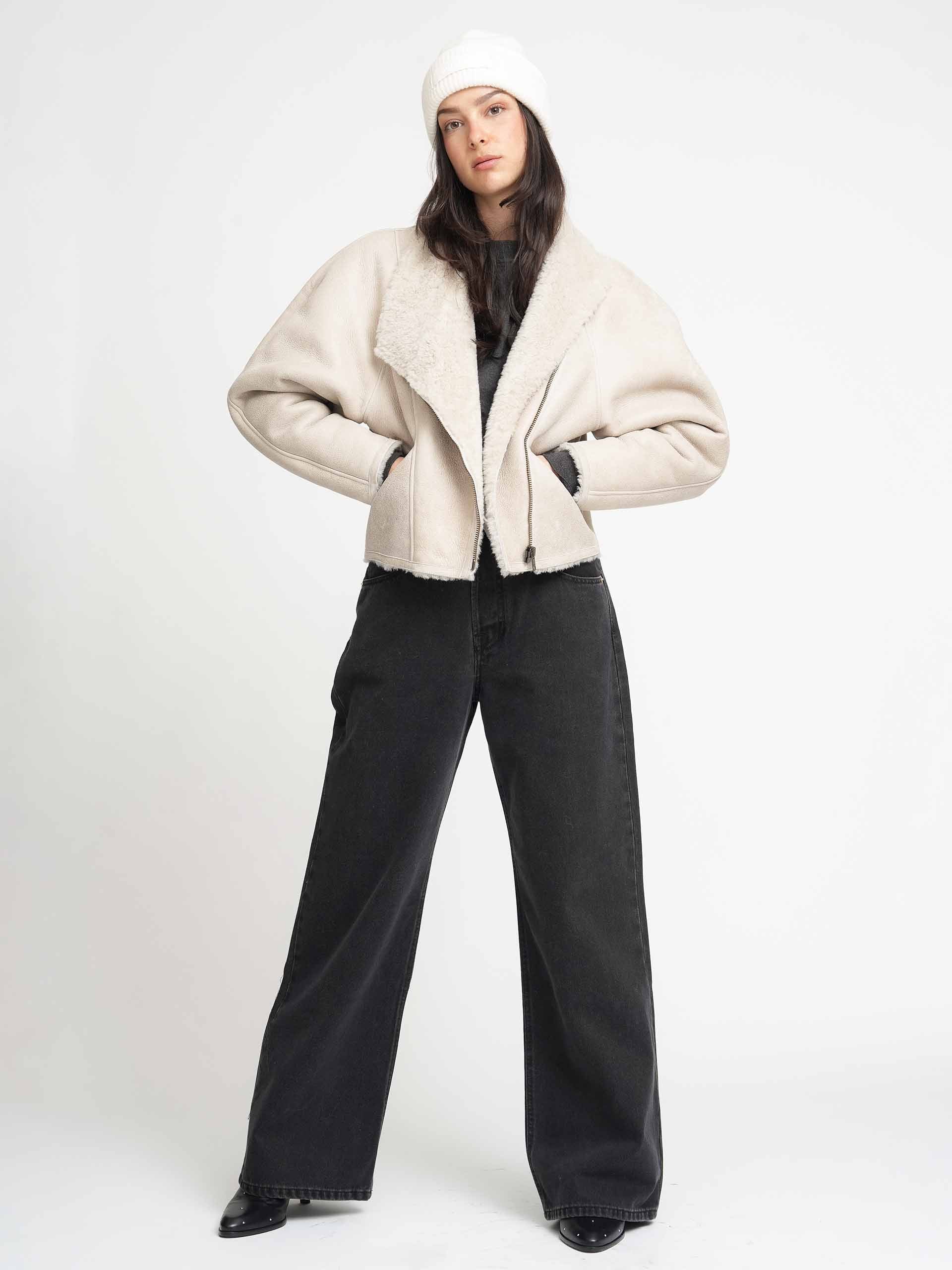 ISABEL MARANT - Shearling-Jacke Blondine für Damen in Ecru