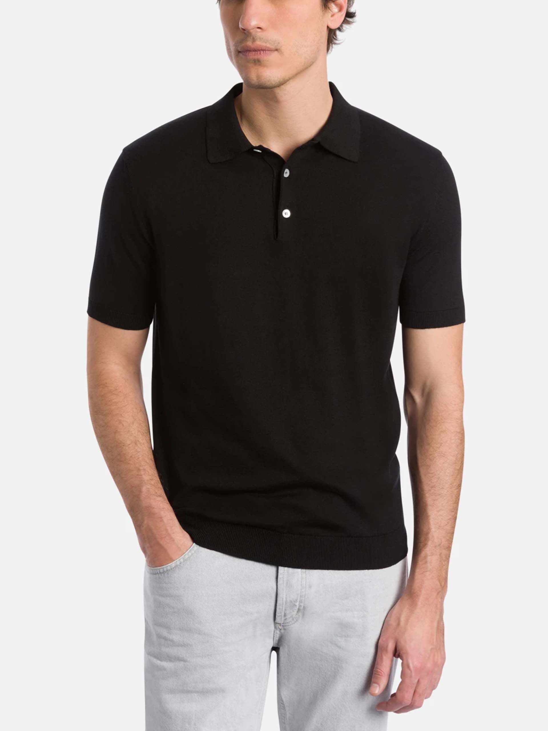 DONDUP - Strickpolo aus Seiden-Mix für Herren Schwarz - Black