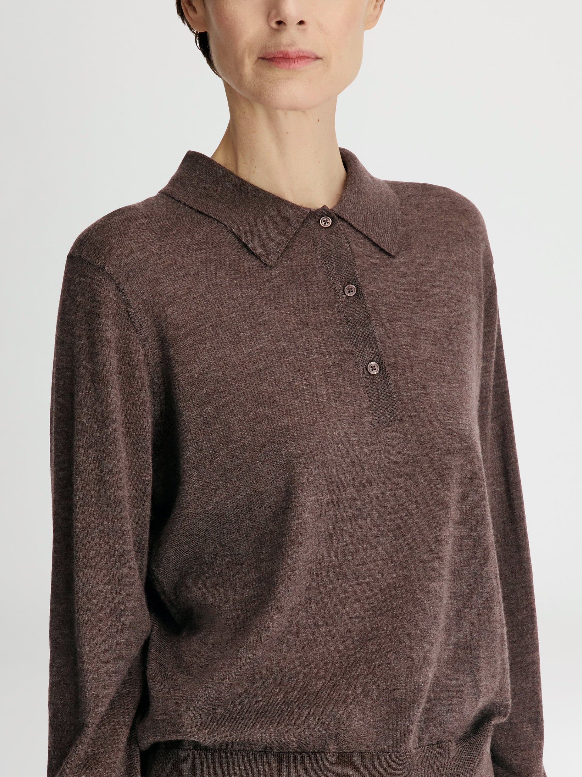 Loulou De Saison – Polo-Top Miles aus Kaschmir für Damen Braun - Brown