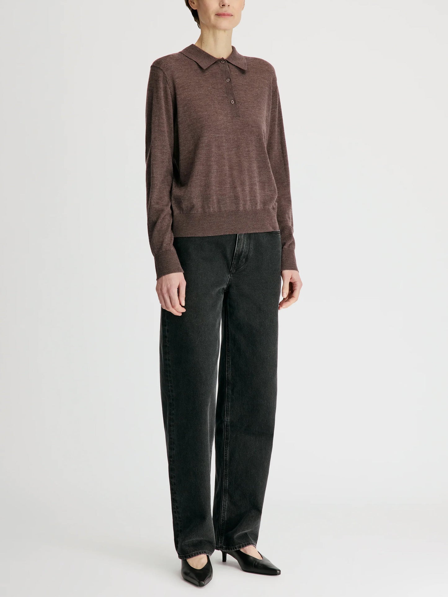 Loulou De Saison – Polo-Top Miles aus Kaschmir für Damen Braun - Brown