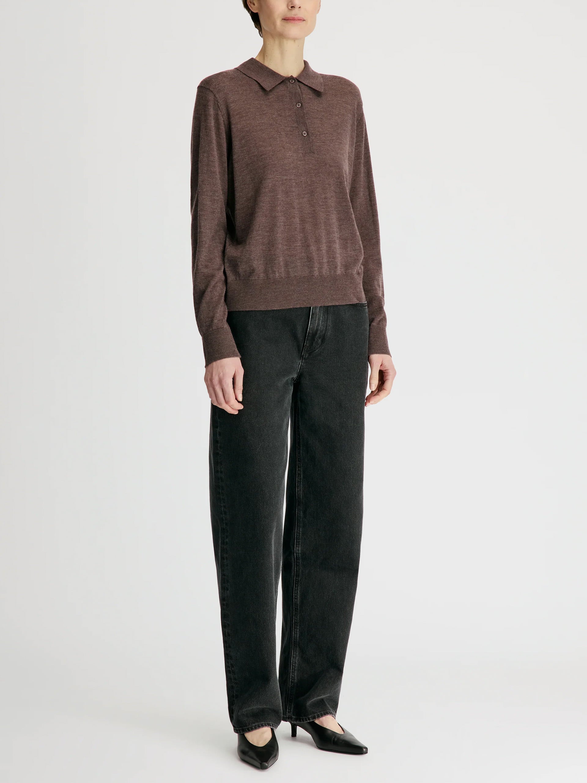 Loulou De Saison – Polo-Top Miles aus Kaschmir für Damen Braun - Brown