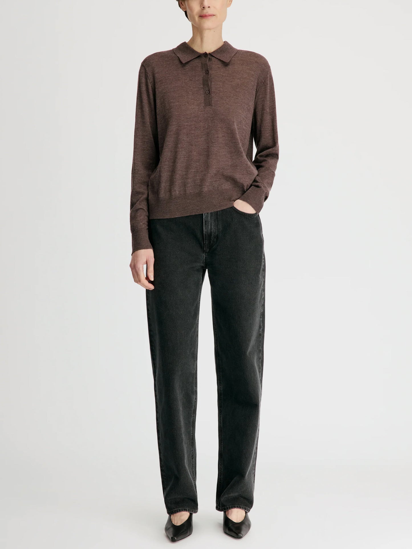 Loulou De Saison – Polo-Top Miles aus Kaschmir für Damen Braun - Brown