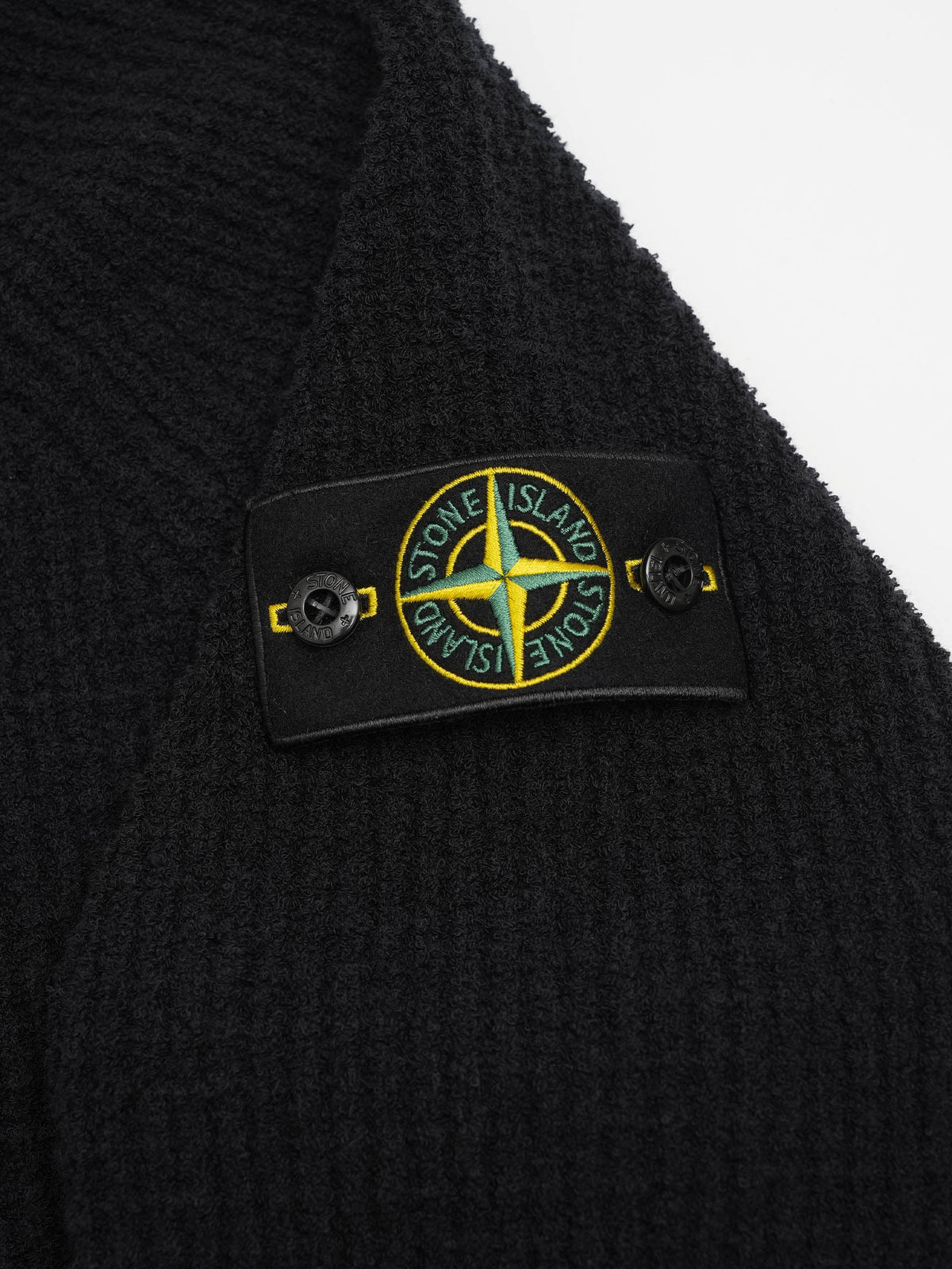 Stone island Strickjacke aus Bouclé mit Kapuze für Herren Schwarz