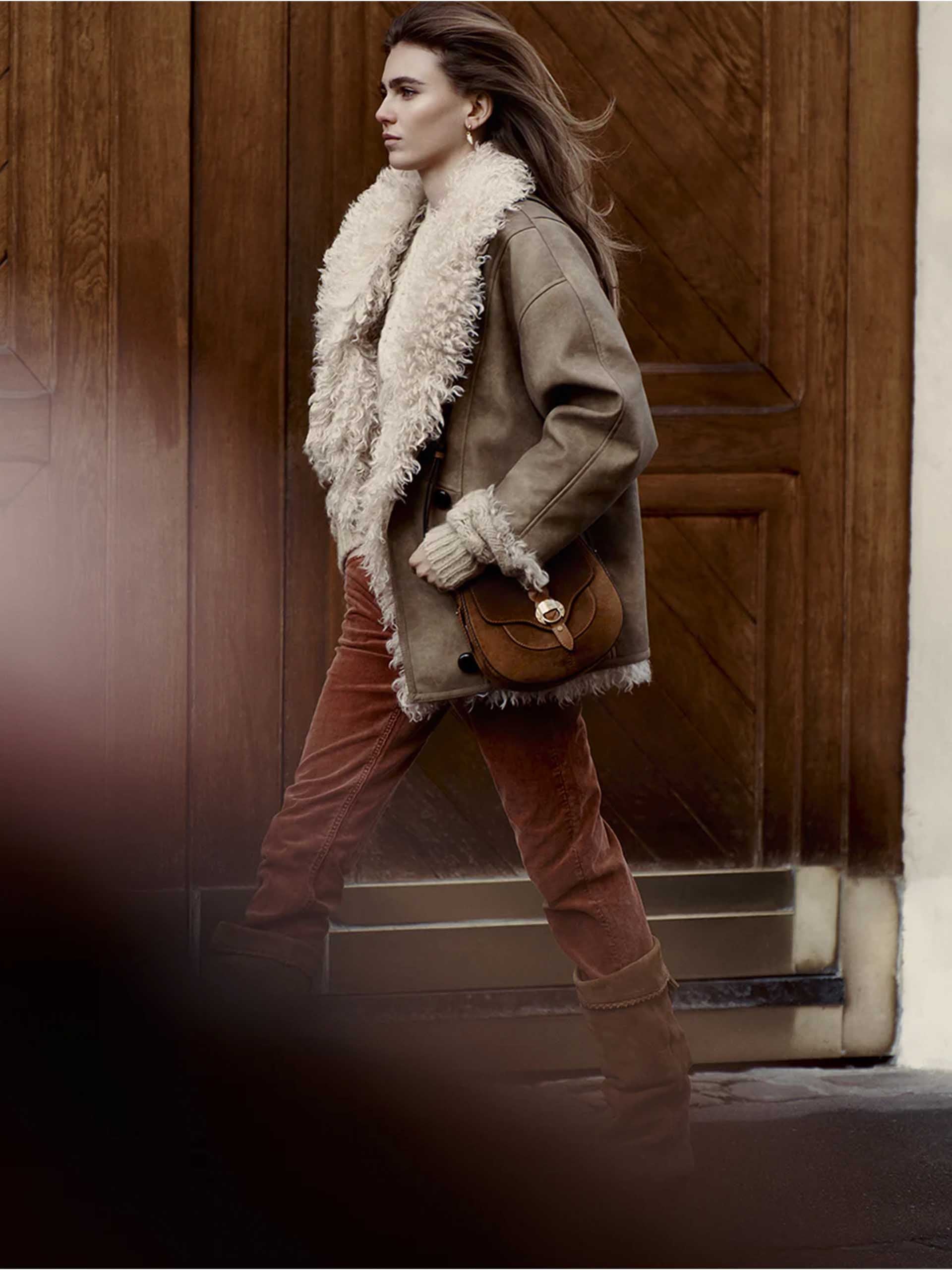 MARANT ETOILE - Mantel Clea in Lammfell-Optik für Damen