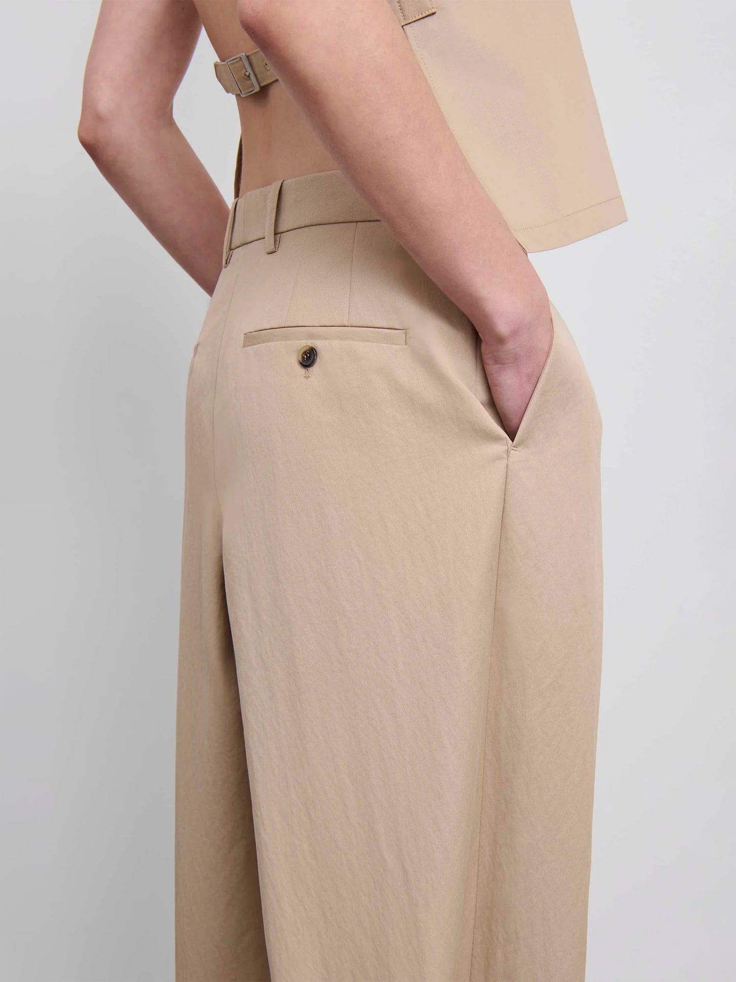 WARDROBE.NYC - Weite Chinohose aus Baumwoll-Drill Khaki