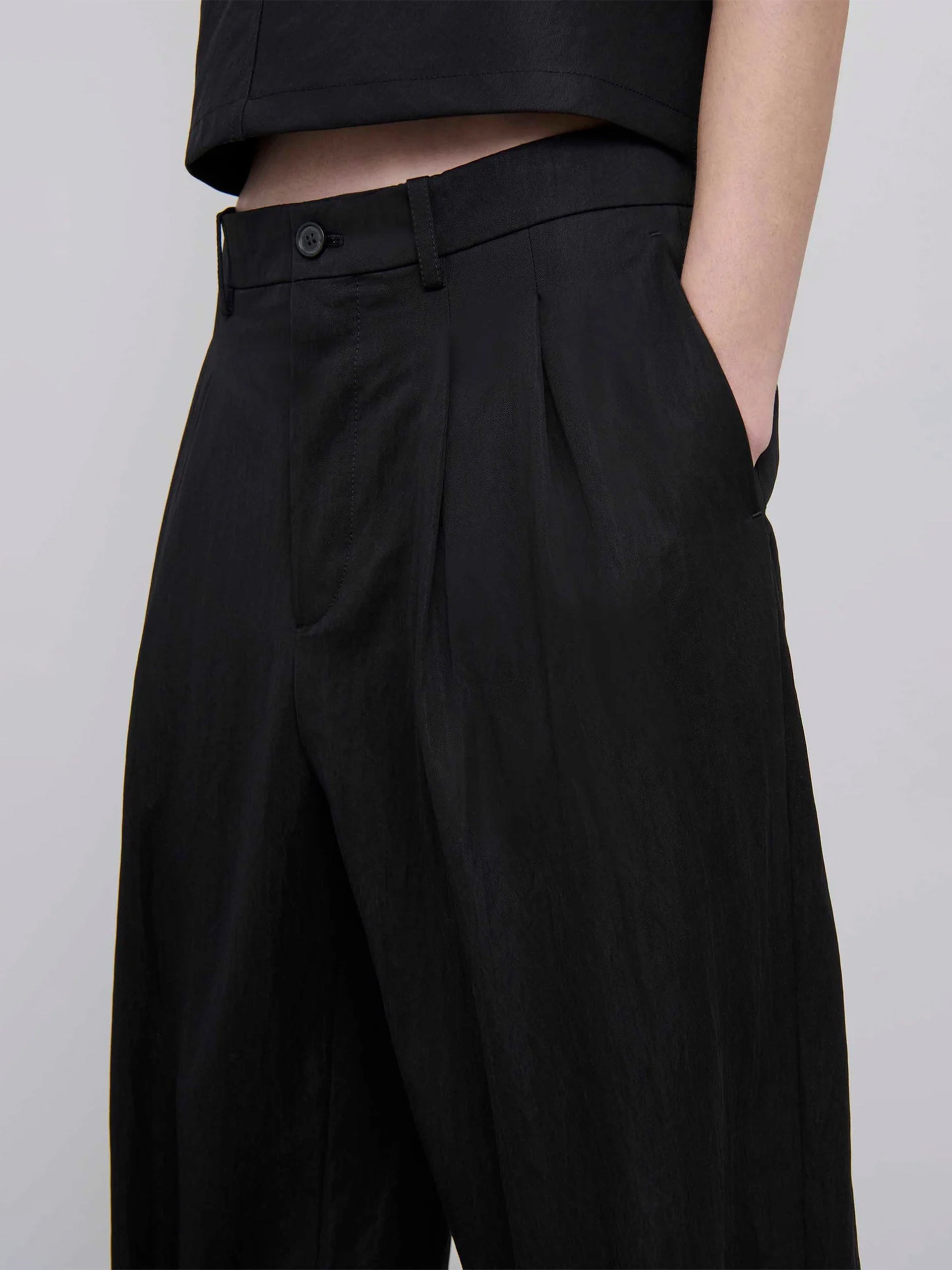 WARDROBE.NYC - Weite Chinohose aus Baumwoll-Drill Schwarz – Black