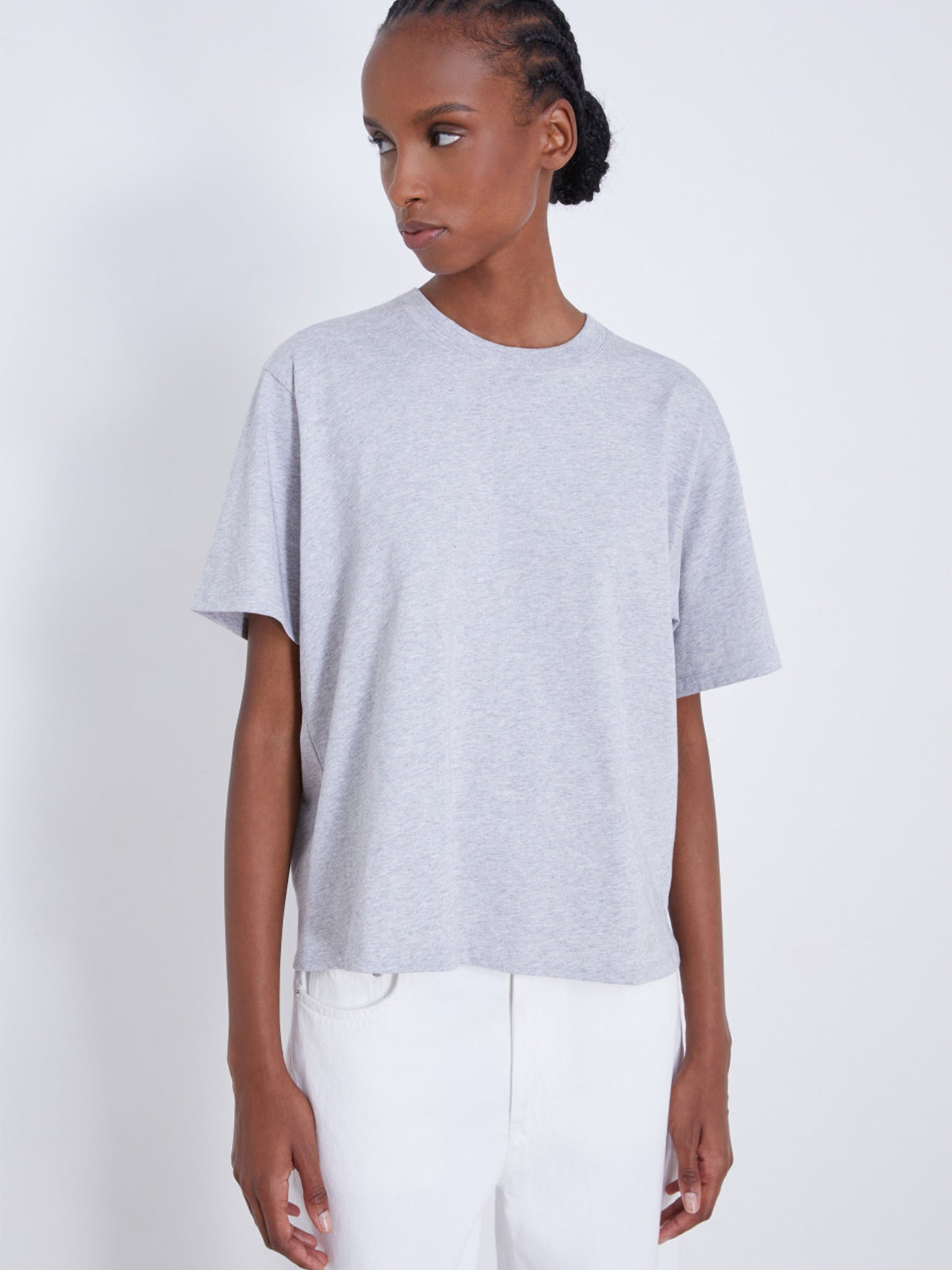 LOULOU STUDIO - T-Shirt Telanto im Boxy-Fit Grau – Gray