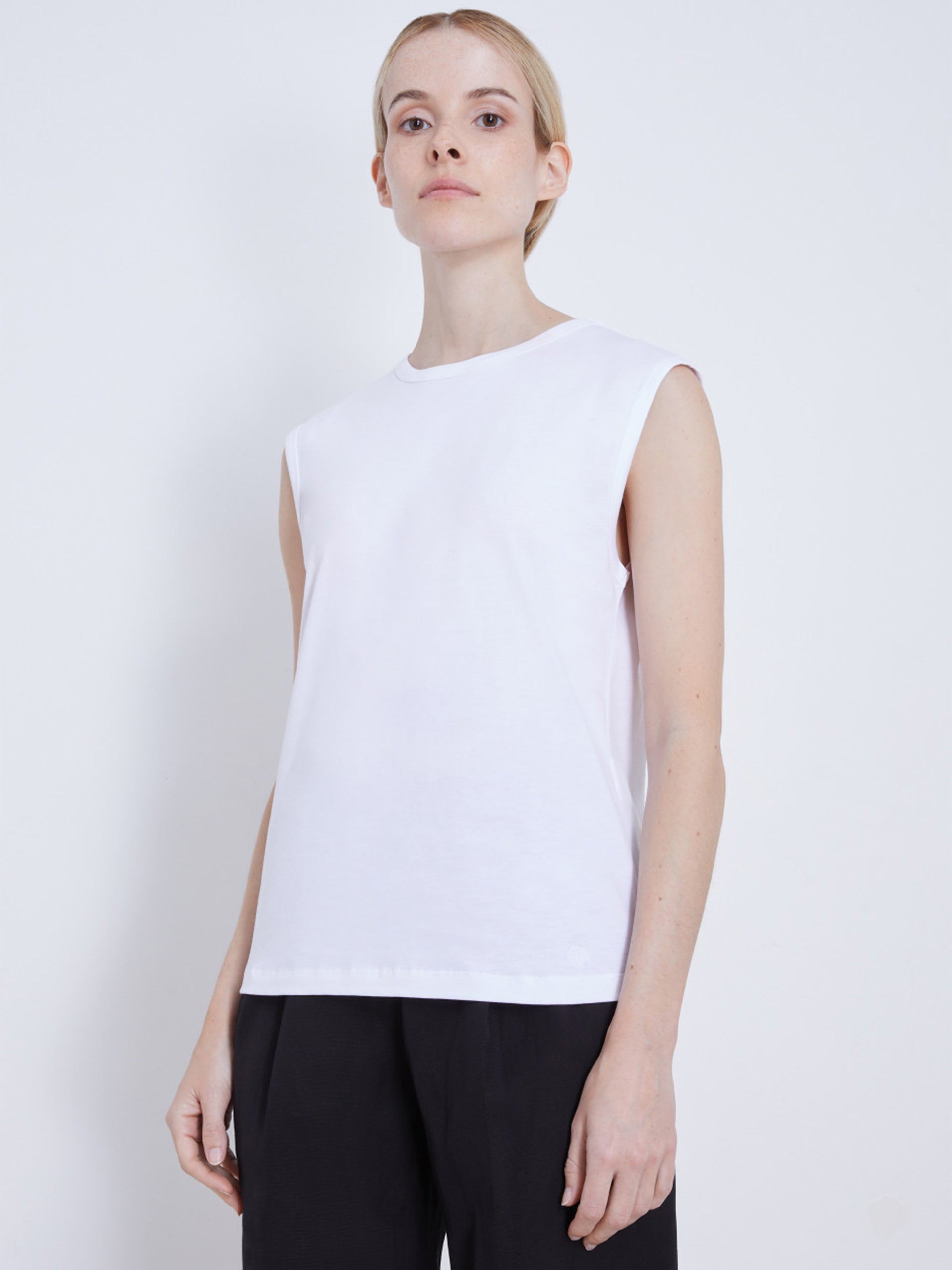 LOULOU STUDIO - Ärmelloses T-Shirt Brani Weiss – White