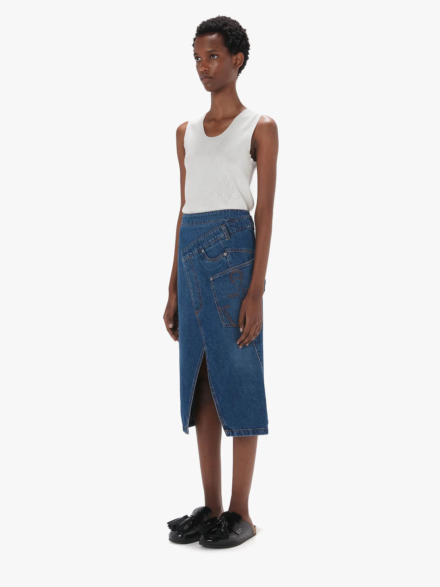 JW ANDERSON - Twisted Midirock aus Denim für Damen