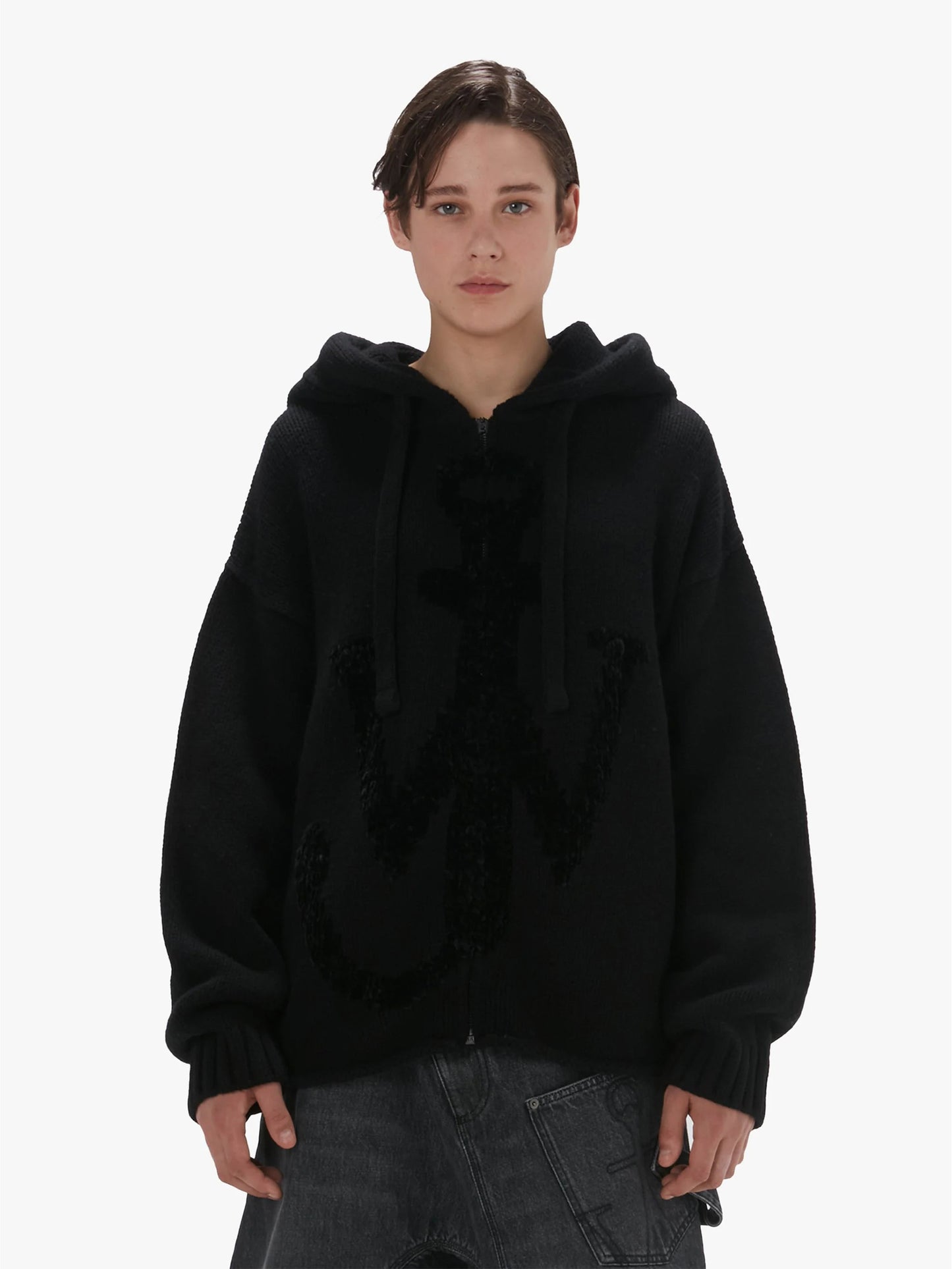 JW ANDERSON - Zip-Hoodie mit Anker-Logo für Herren