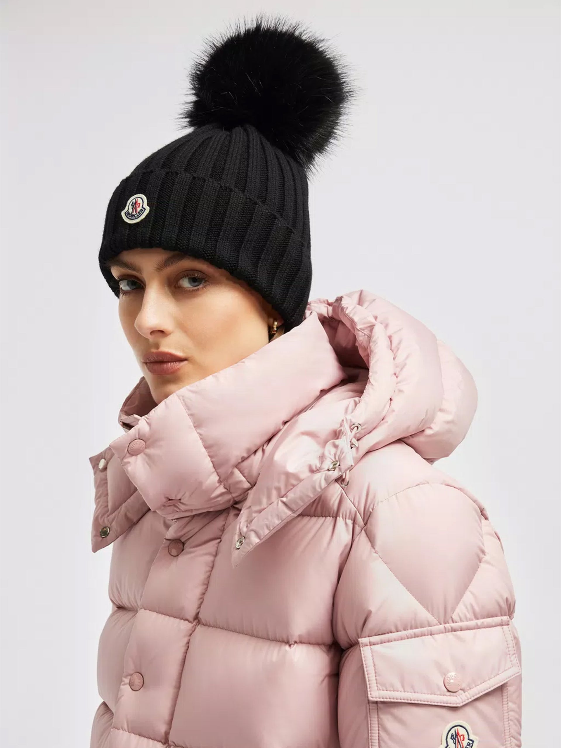 MONCLER - Mütze aus Wolle mit Bommel für Damen