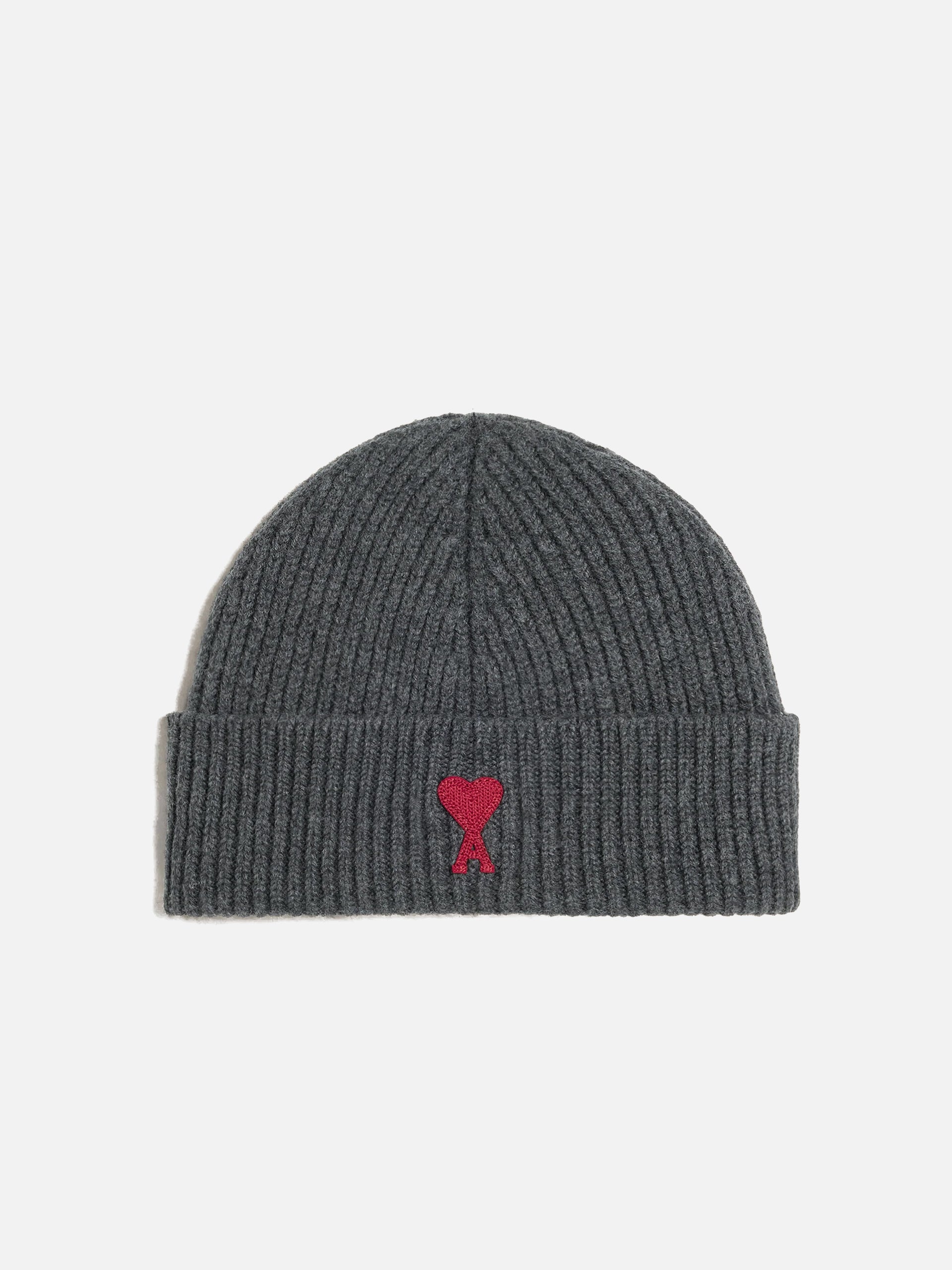 AMI PARIS - Mütze Ami De Coeur mit rotem Logo Grau – Gray