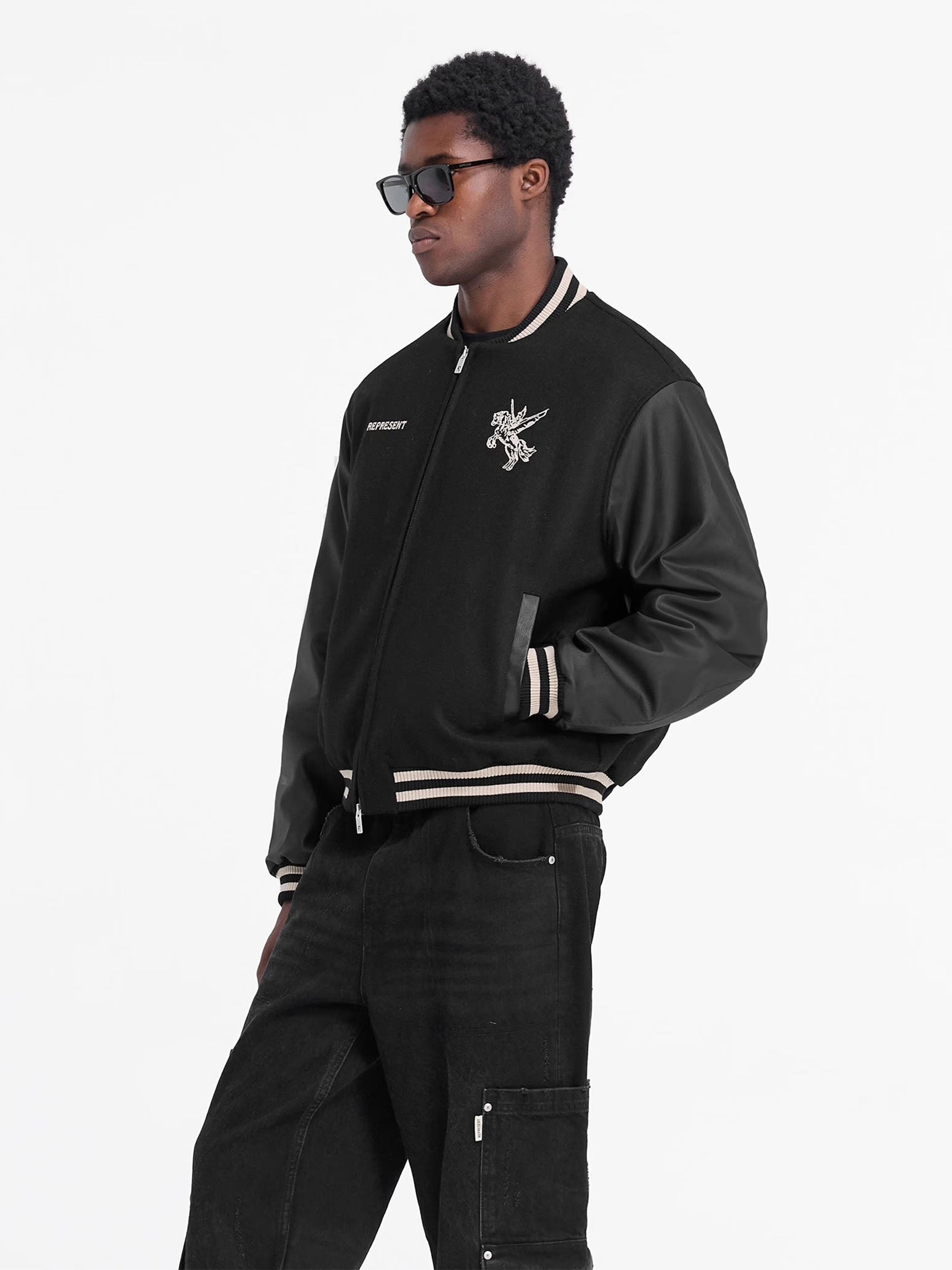 REPRESENT - Collegejacke mit Logo-Stickerei