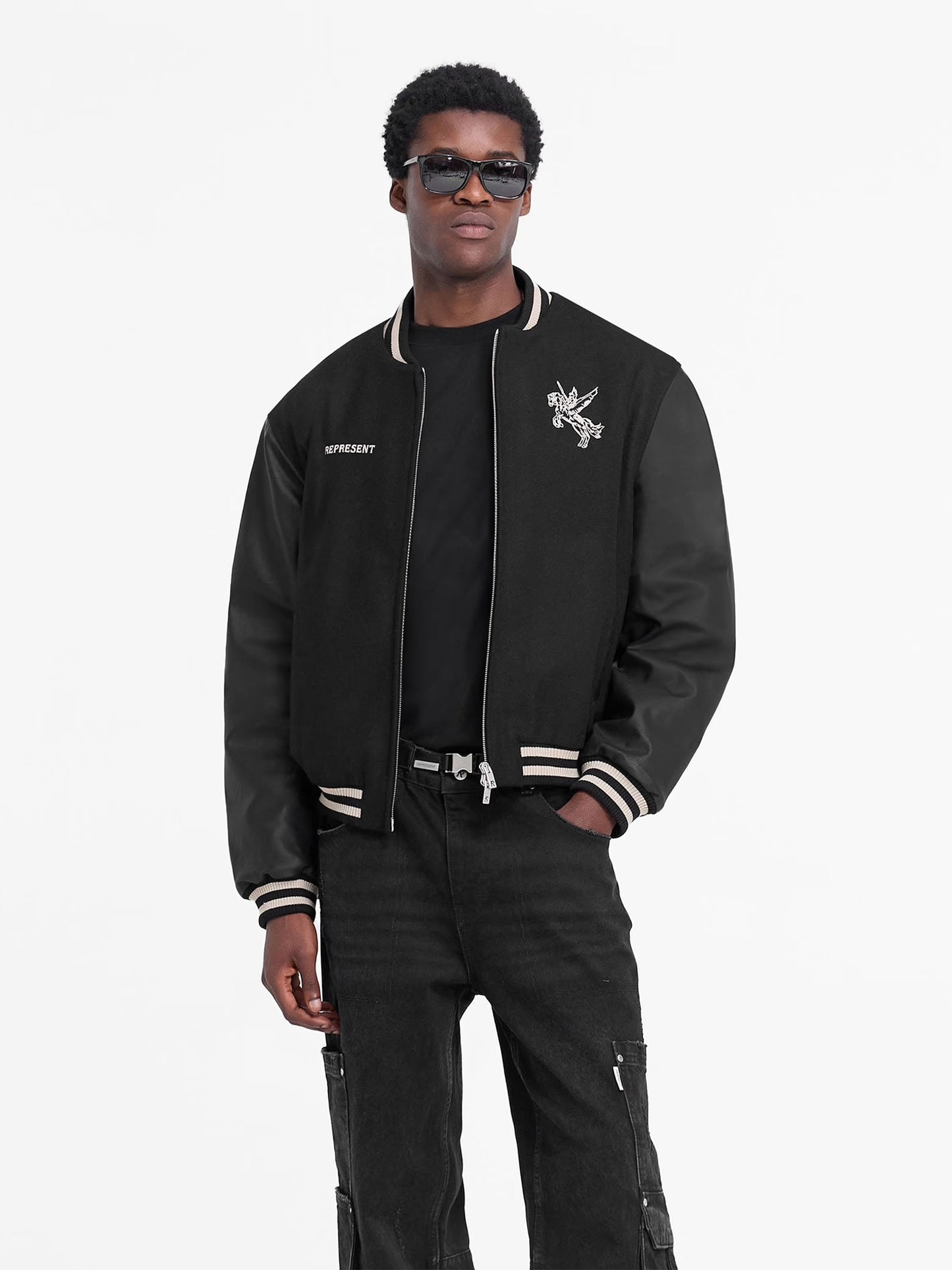 REPRESENT - Collegejacke mit Logo-Stickerei