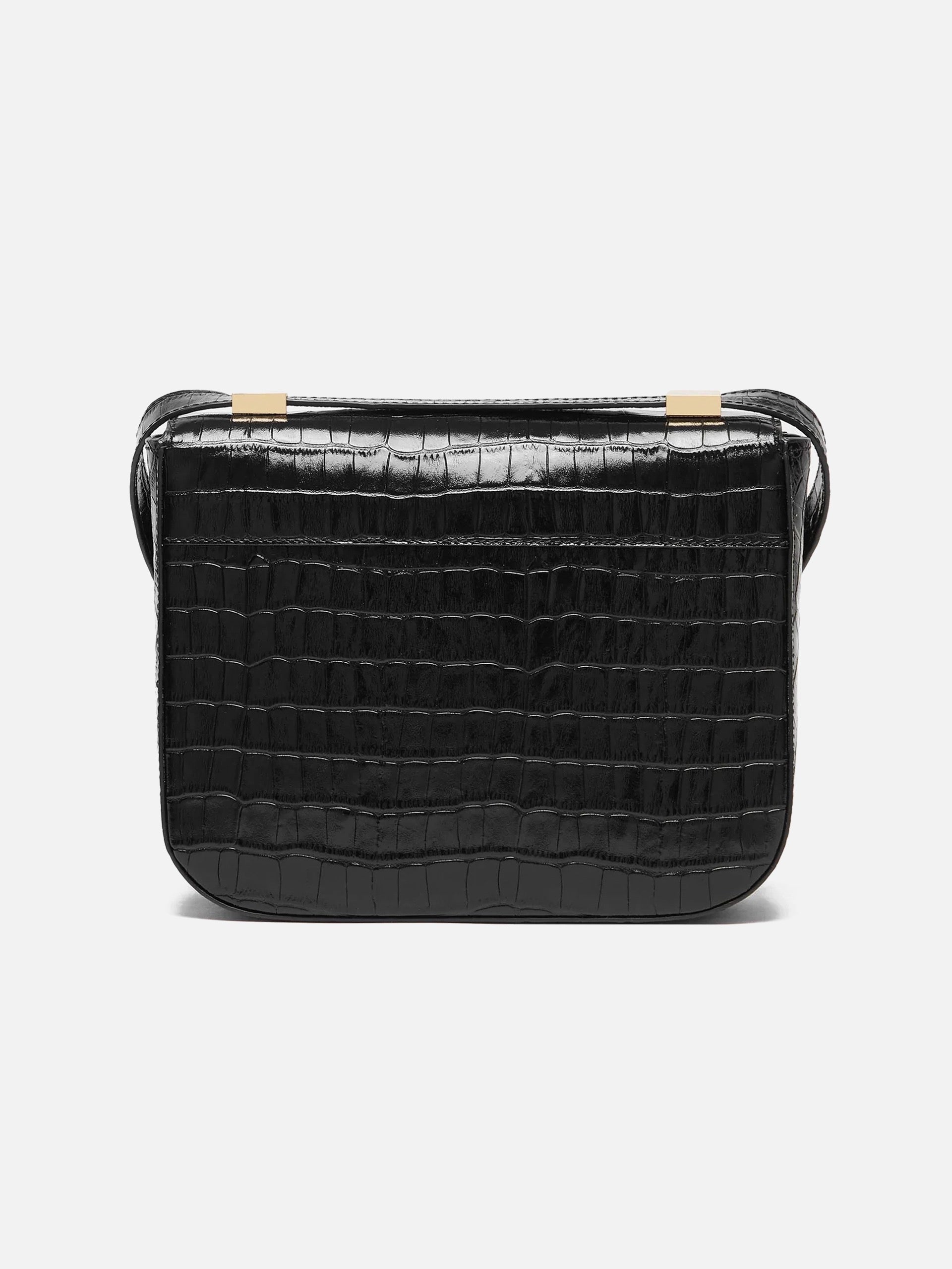 DEMELLIER - Umhängetasche Vancouver Schwarz Kroko – Black Croc