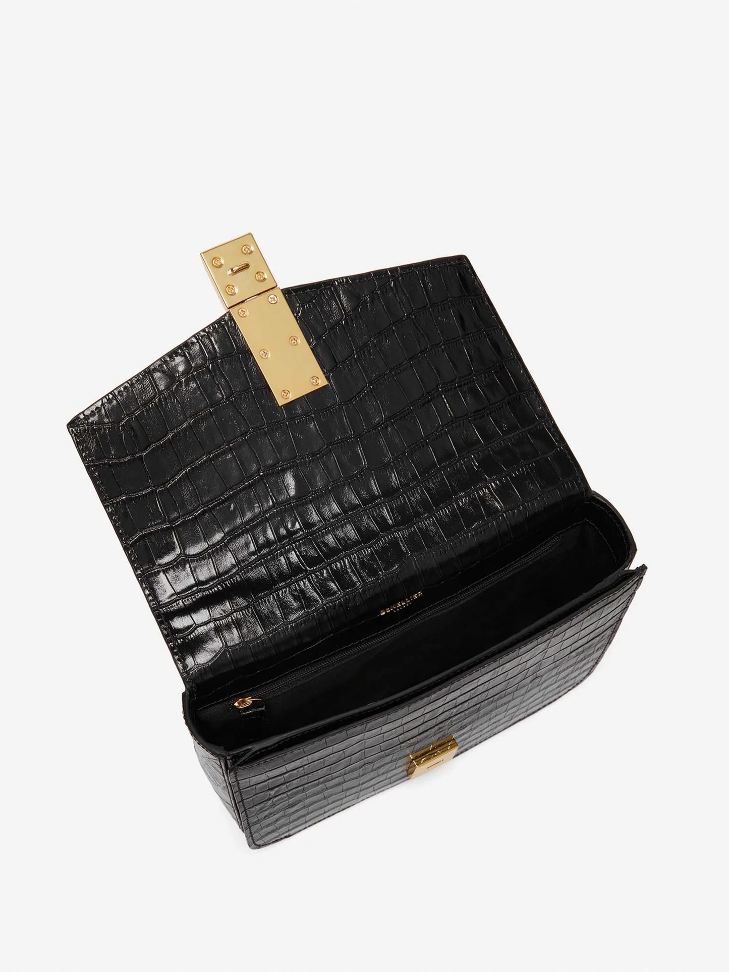 DEMELLIER - Umhängetasche Vancouver Schwarz Kroko – Black Croc