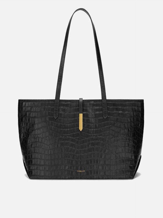 DEMELLIER - Handtasche Tokyo Tote Schwarz Kroko – Black Croc