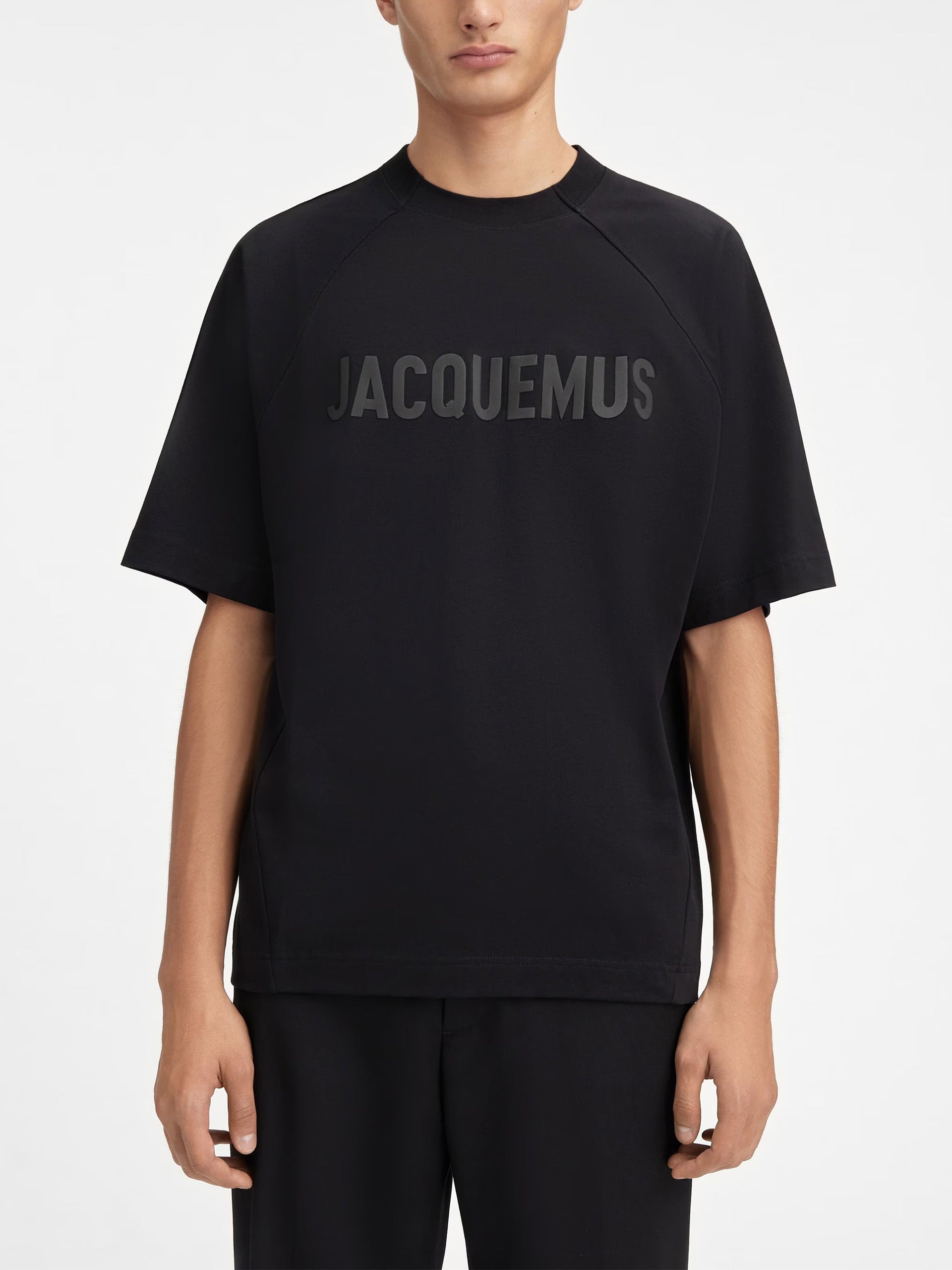 JACQUEMUS - T-Shirt Typo mit Logo für Herren Schwarz – Black