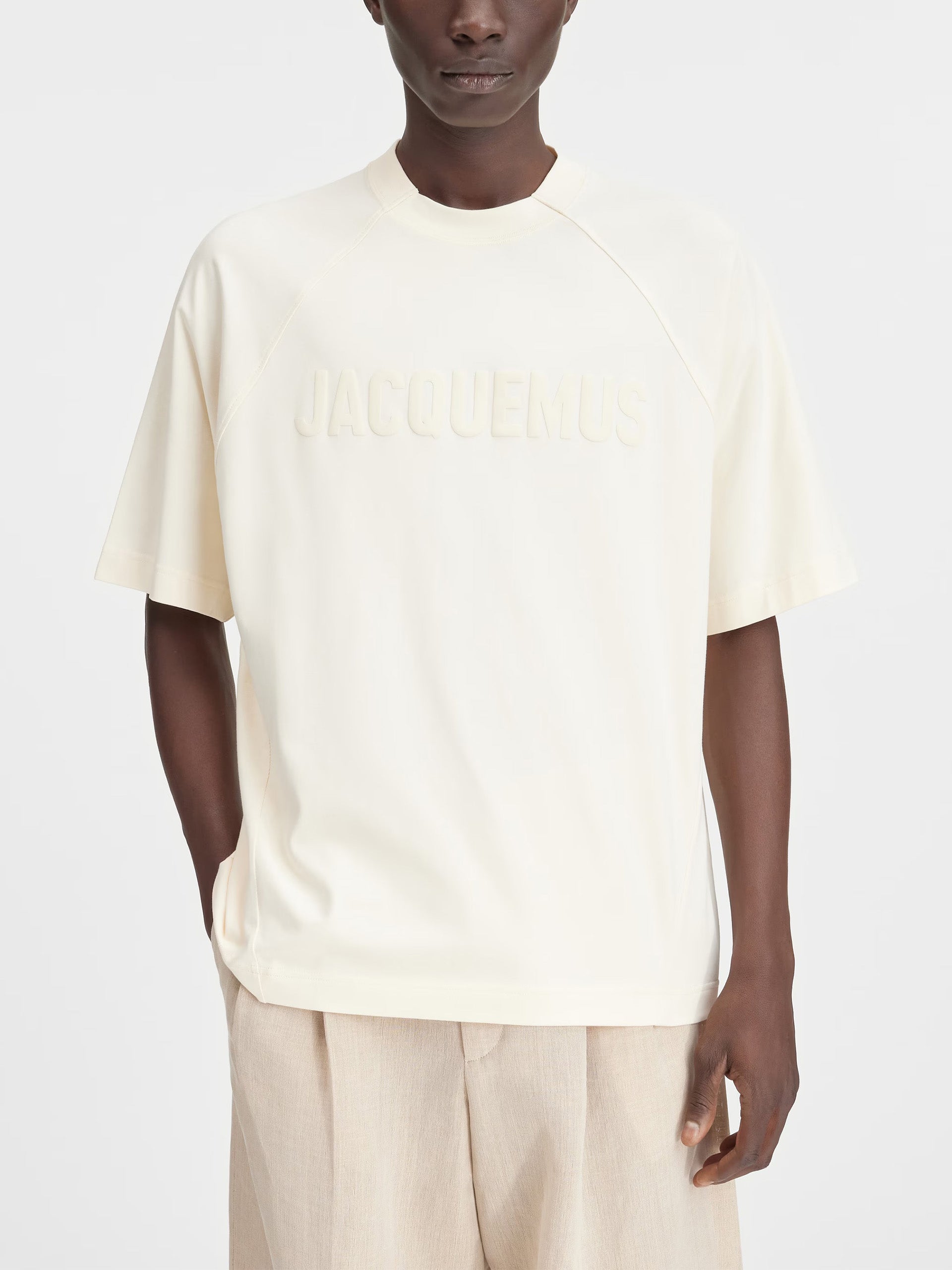 JACQUEMUS - T-Shirt Typo mit Logo für Herren Light Beige