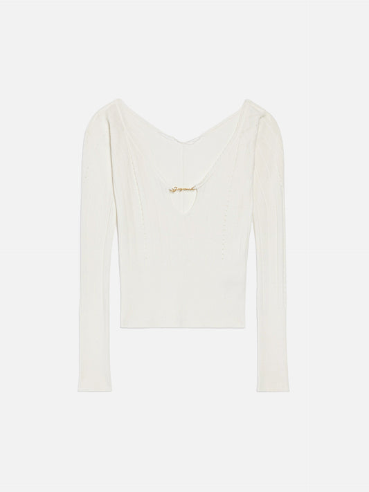 JACQUEMUS - Top Pralu mit Logo für Damen Off-White