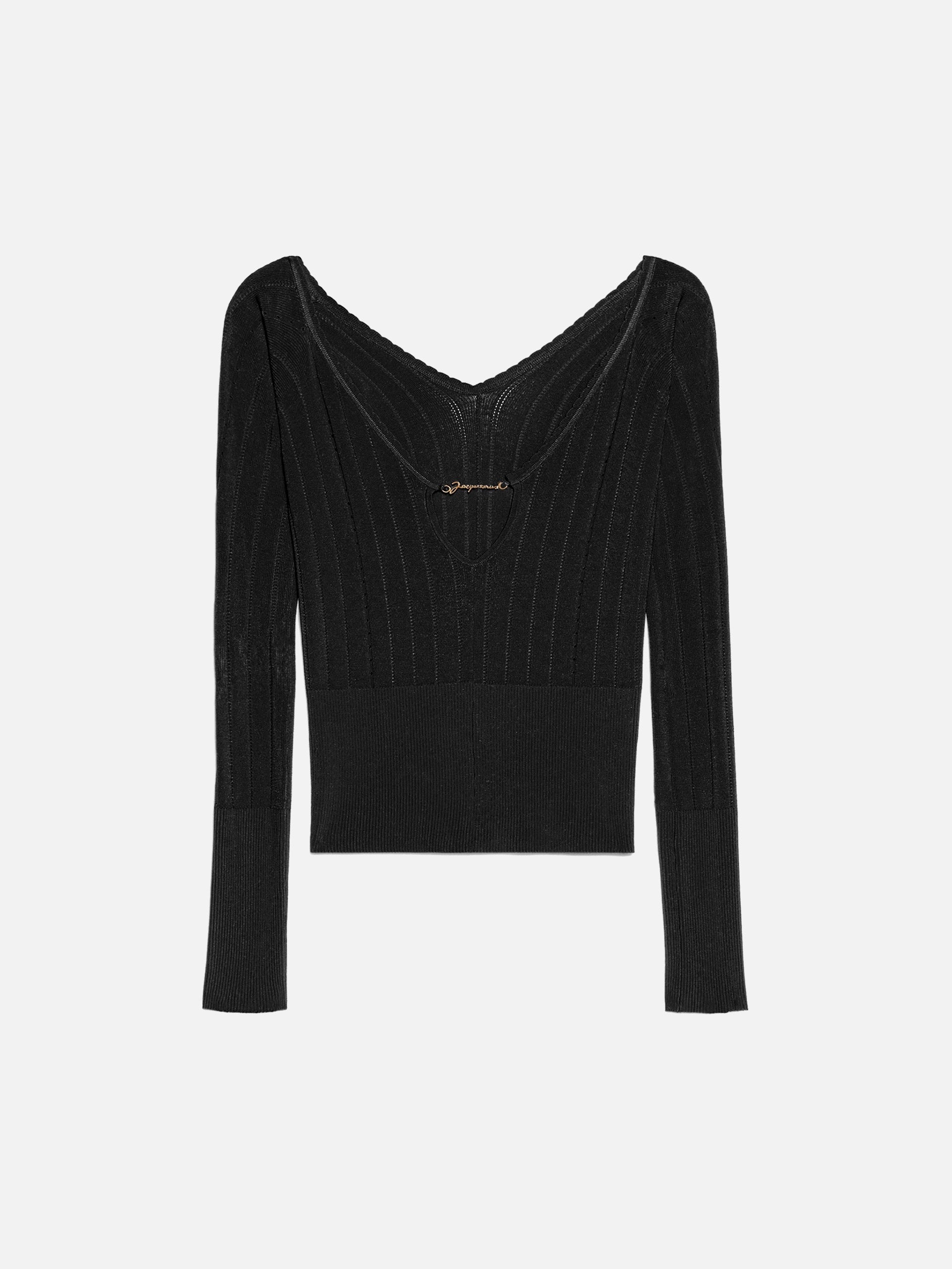 JACQUEMUS - Top Pralu mit Logo für Damen Schwarz – Black