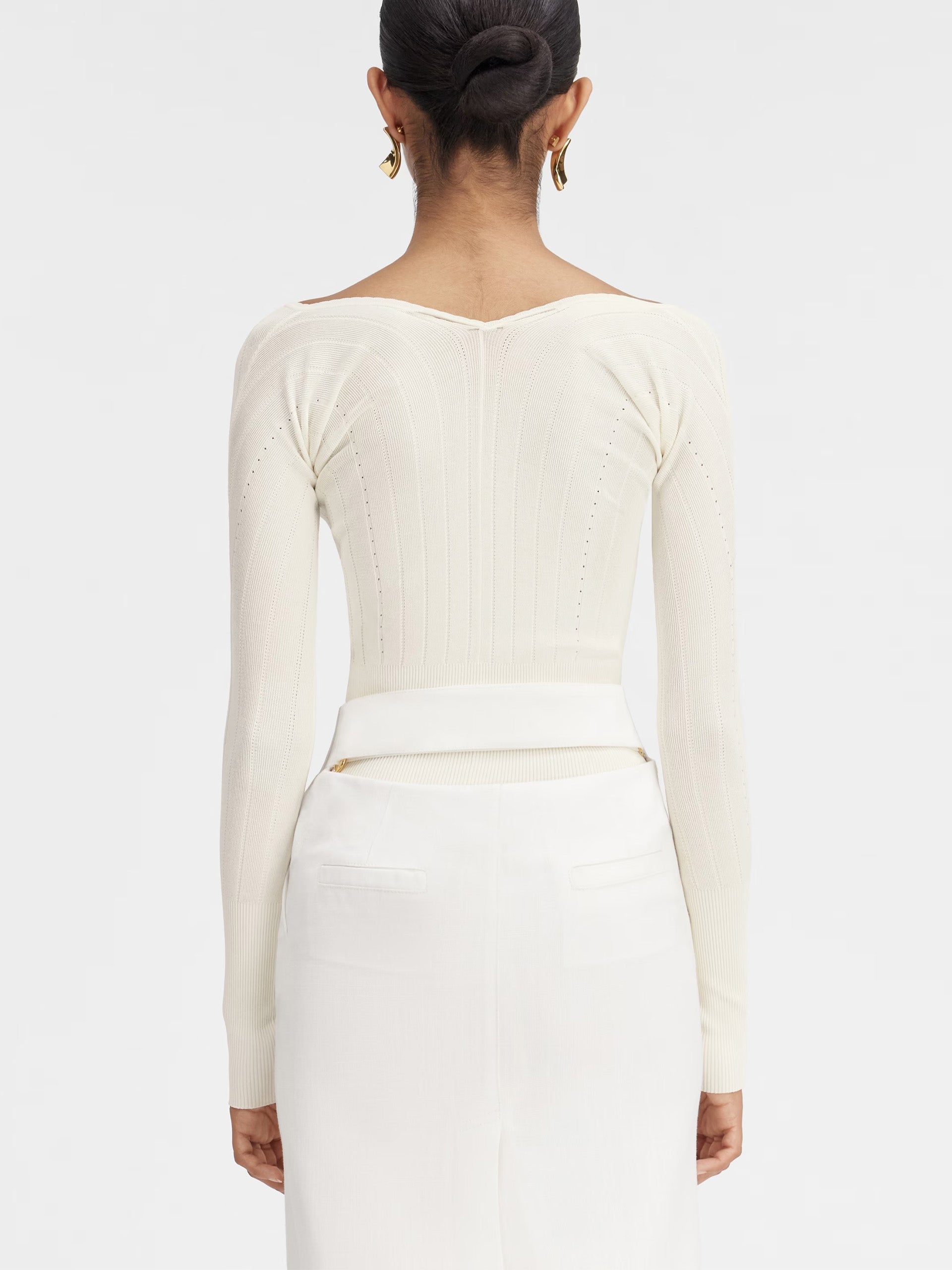 JACQUEMUS - Top Pralu mit Logo für Damen Off-White