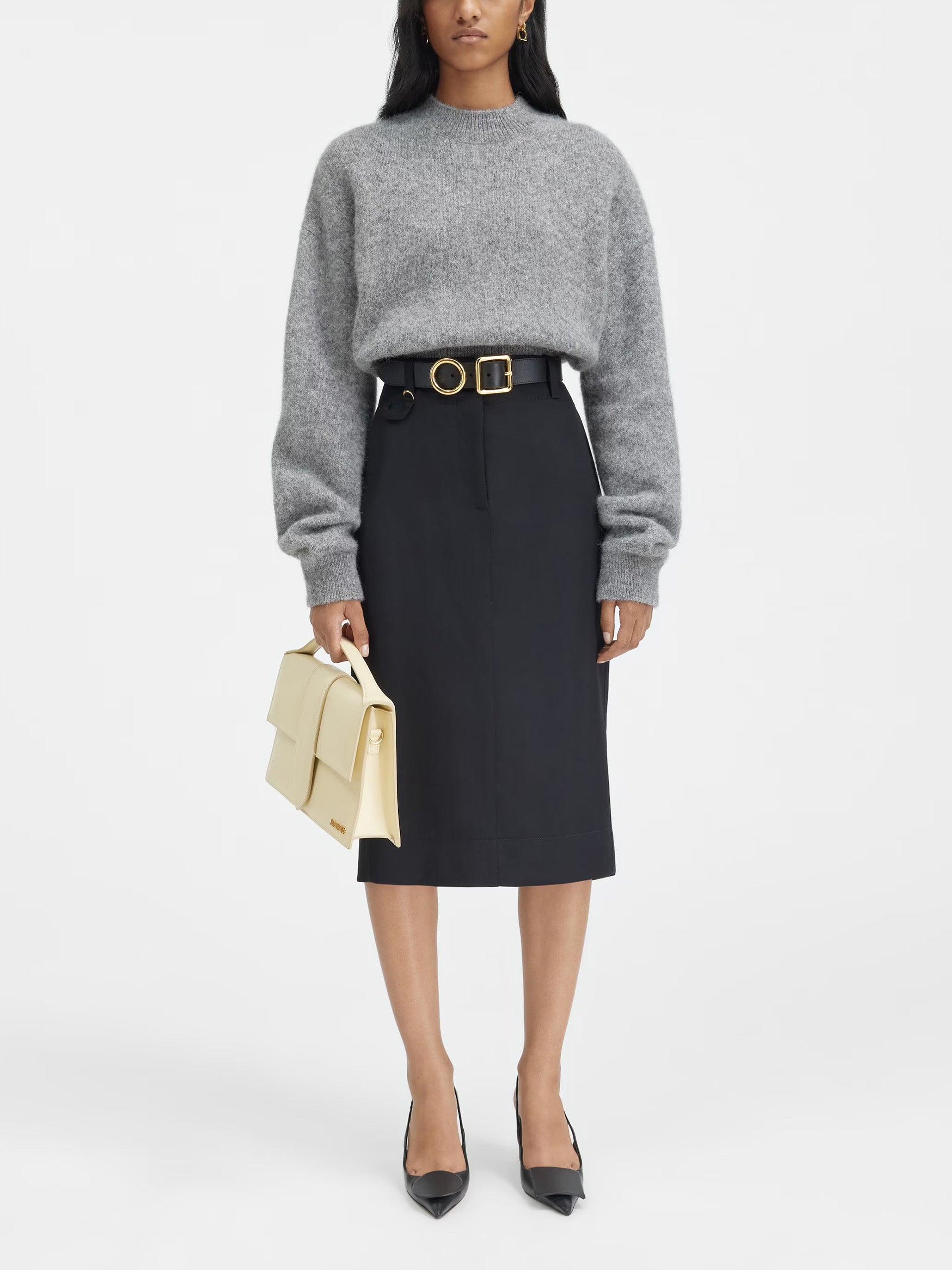 JACQUEMUS - Pullover mit Logo für Damen Grau – Gray