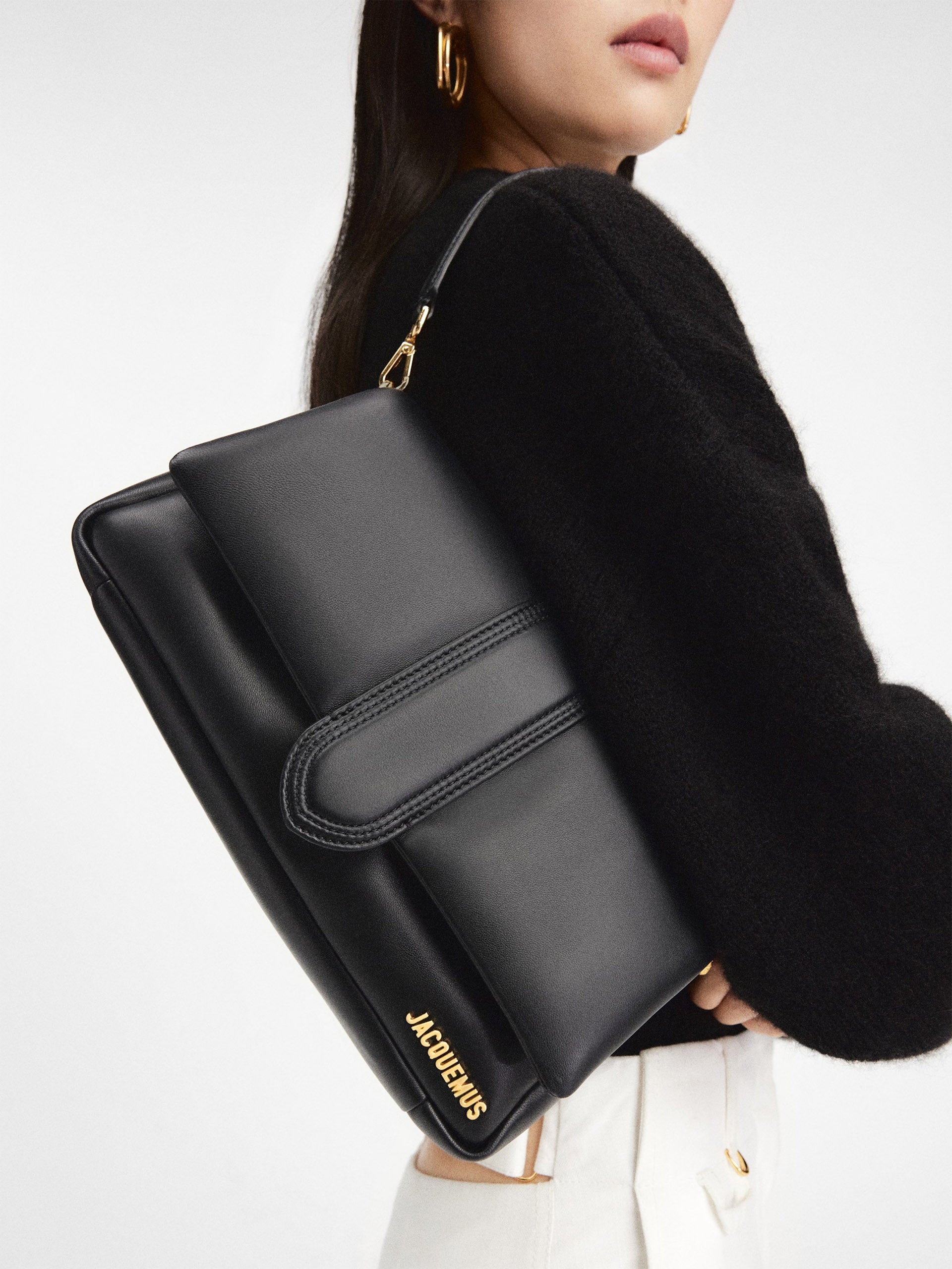 JACQUEMUS - Schultertasche Le Bambimou aus Leder Schwarz – Black