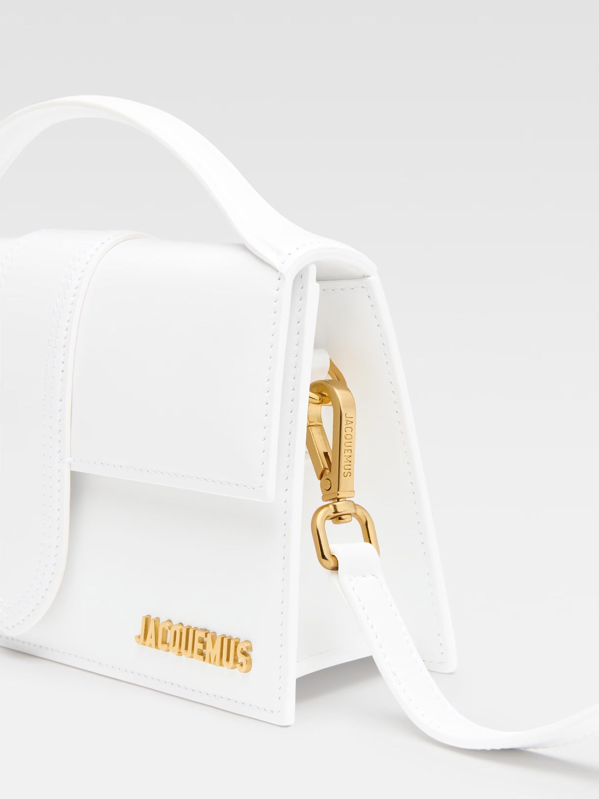 JACQUEMUS - Handtasche Le Grand Bambino aus Leder Weiss – White