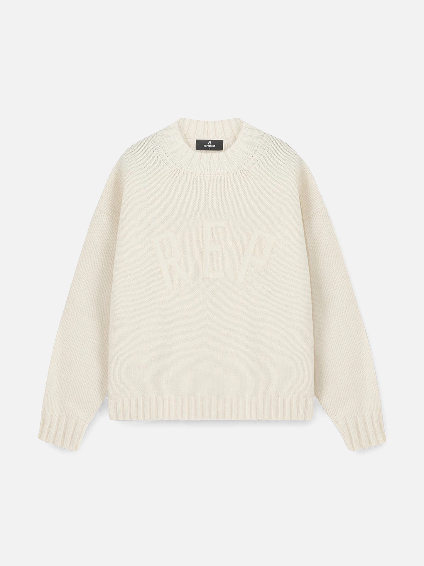 REPRESENT - Strickpullover mit Logo für Herren Cremeweiss – Cream white