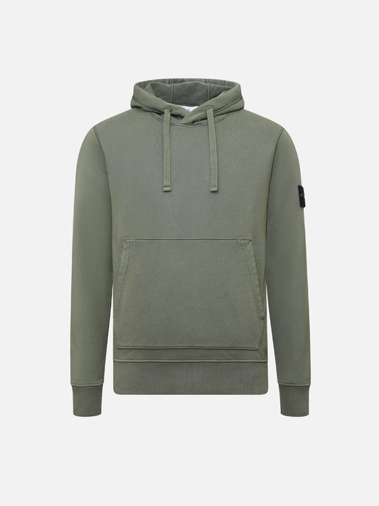 STONE ISLAND - Hoodie mit Logo-Patch für Herren Olivgrün – Olive green