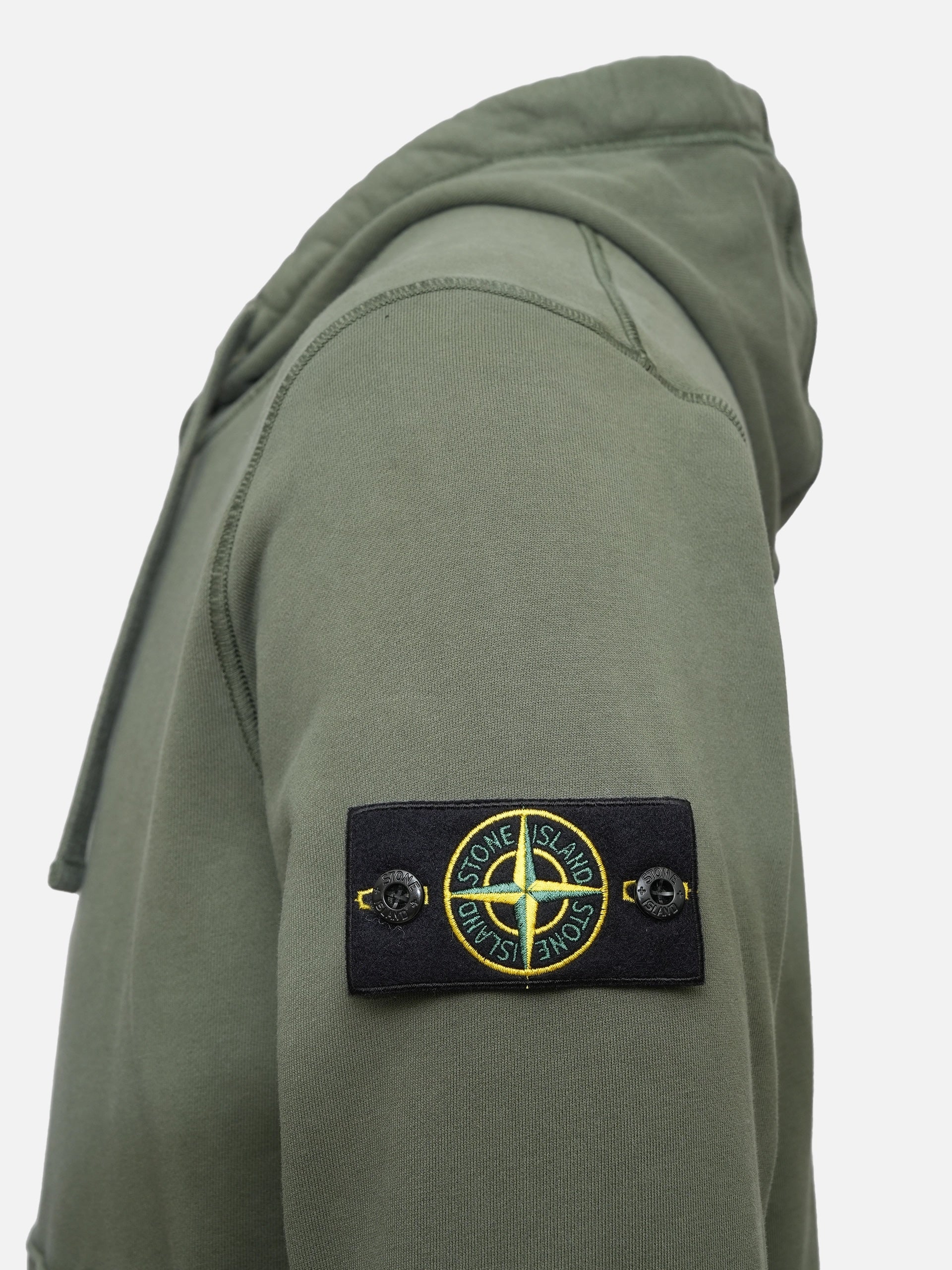 STONE ISLAND - Hoodie mit Logo-Patch für Herren Olivgrün – Olive green