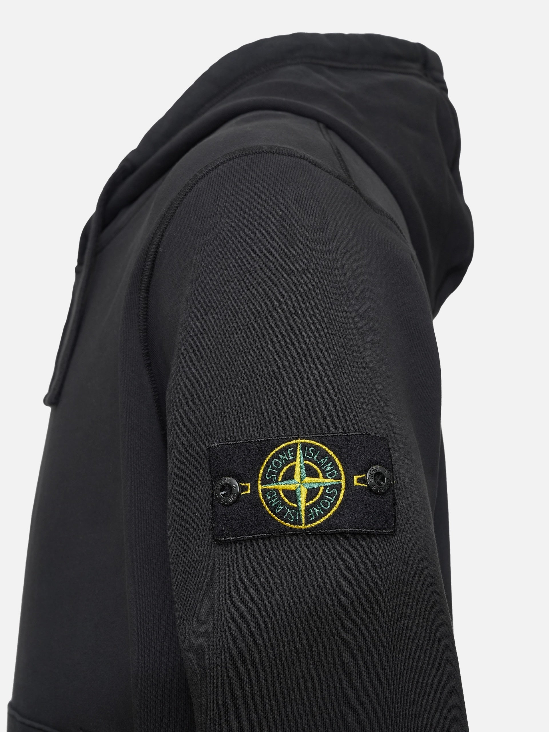 STONE ISLAND - Hoodie mit Logo-Patch für Herren Schwarz – Black 