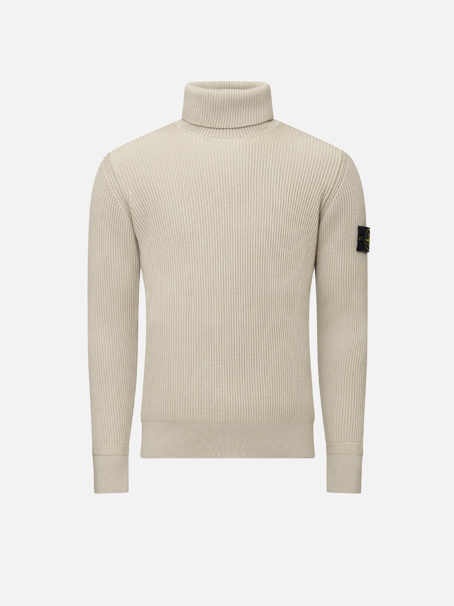 STONE ISLAND - Rollkragenpullover aus Rippstrick für Herren Beige