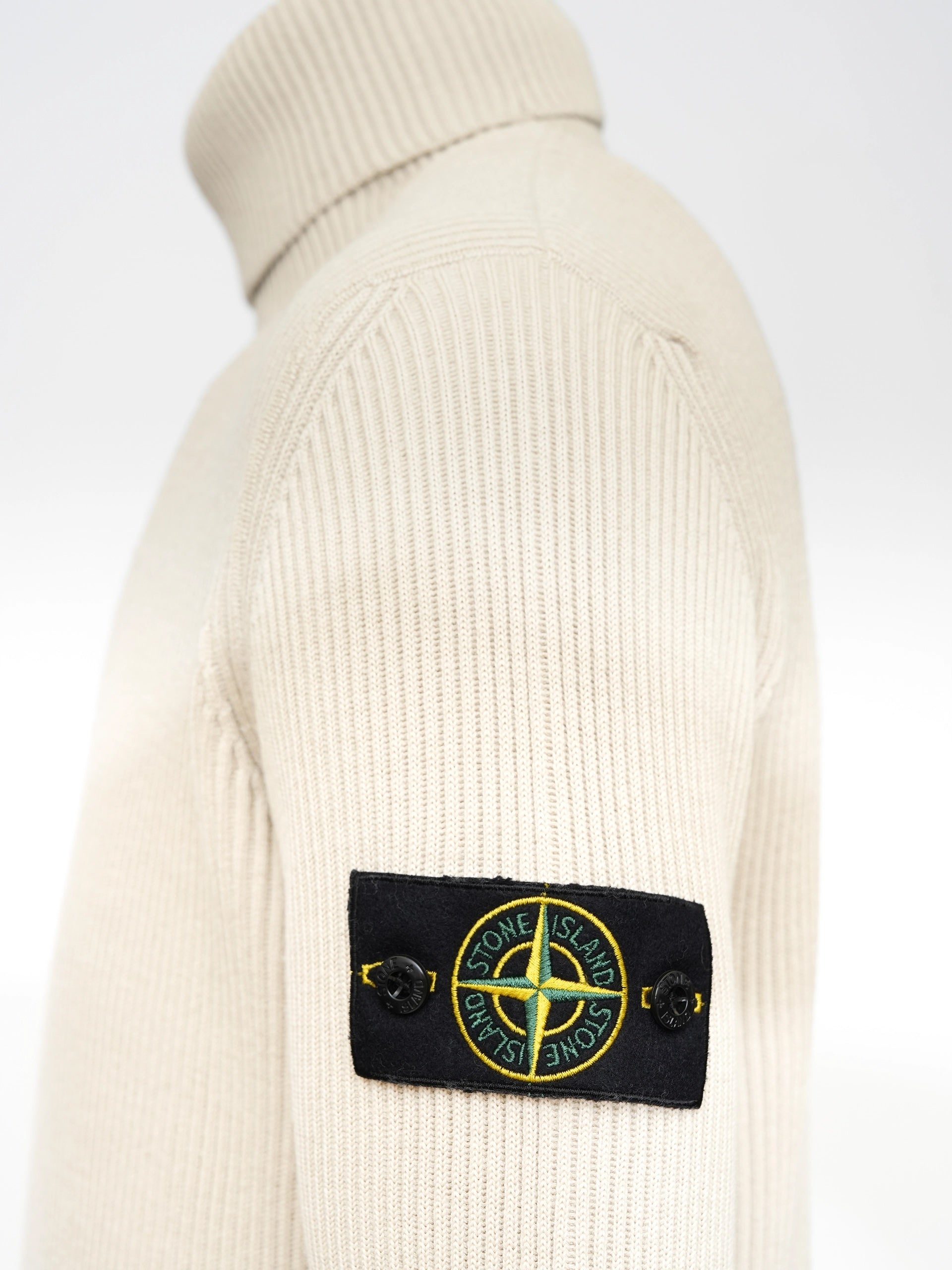 STONE ISLAND - Rollkragenpullover aus Rippstrick für Herren Beige