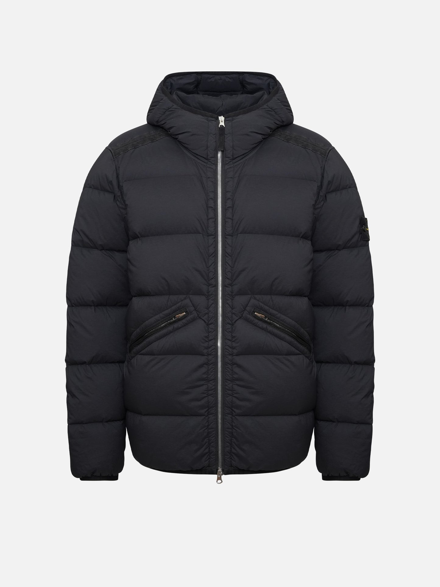 STONE ISLAND - Daunenjacke mit Kapuze für Herren Schwarz – Black