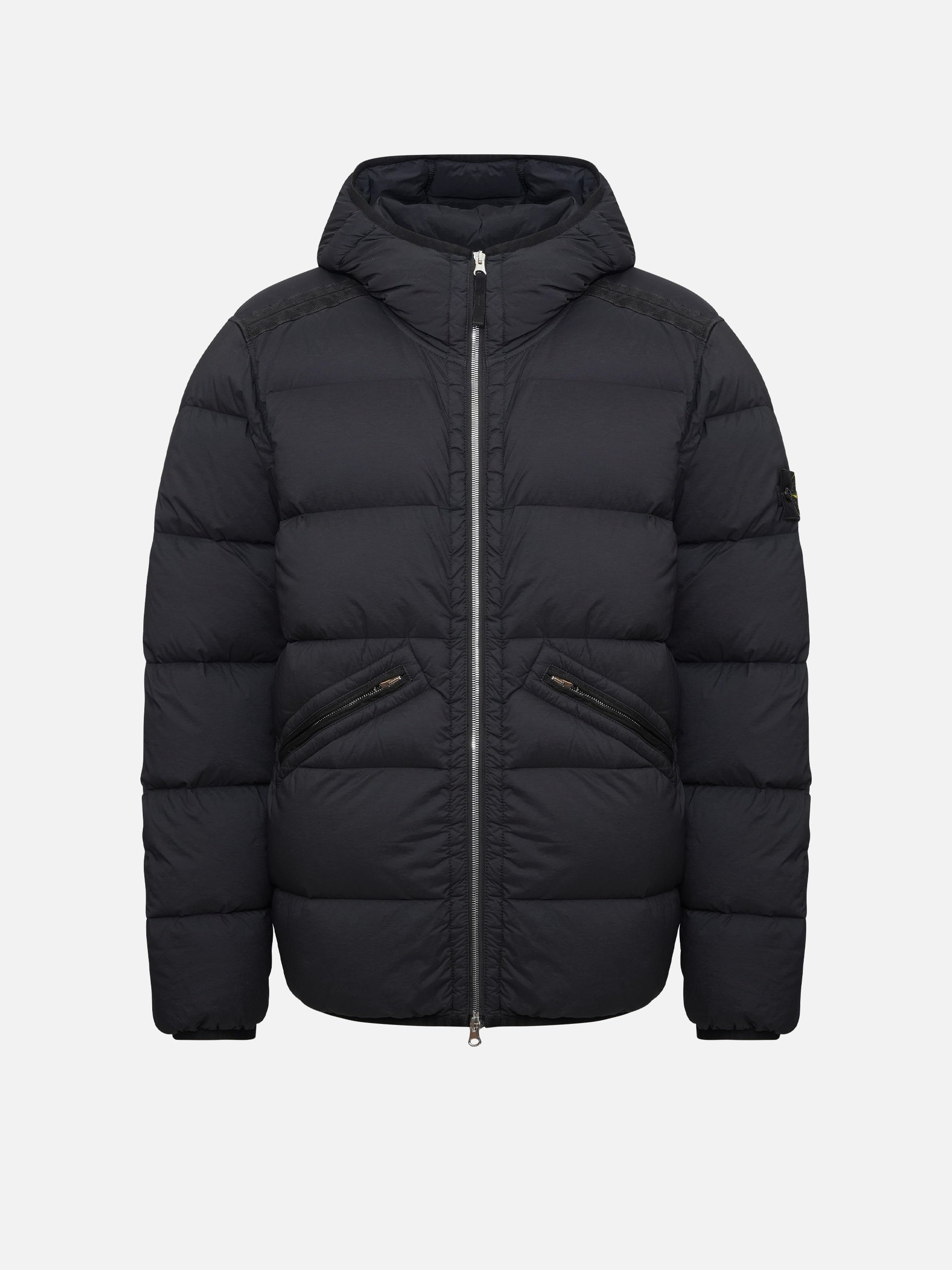 STONE ISLAND - Daunenjacke mit Kapuze für Herren Schwarz – Black