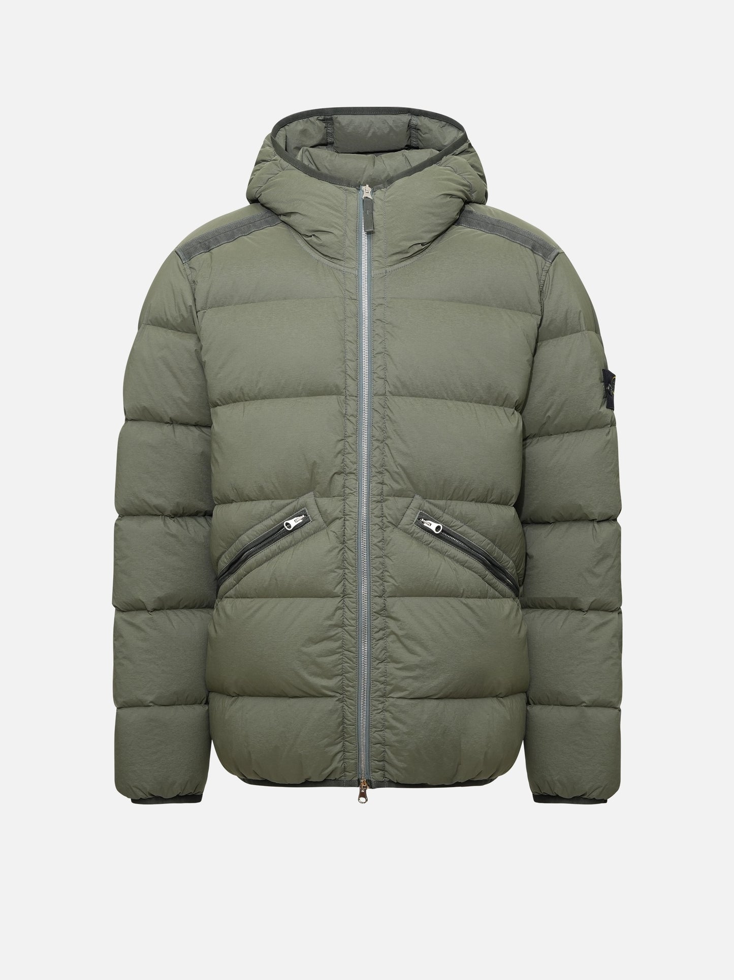 STONE ISLAND - Daunenjacke mit Kapuze für Herren Olivgrün – Olive green