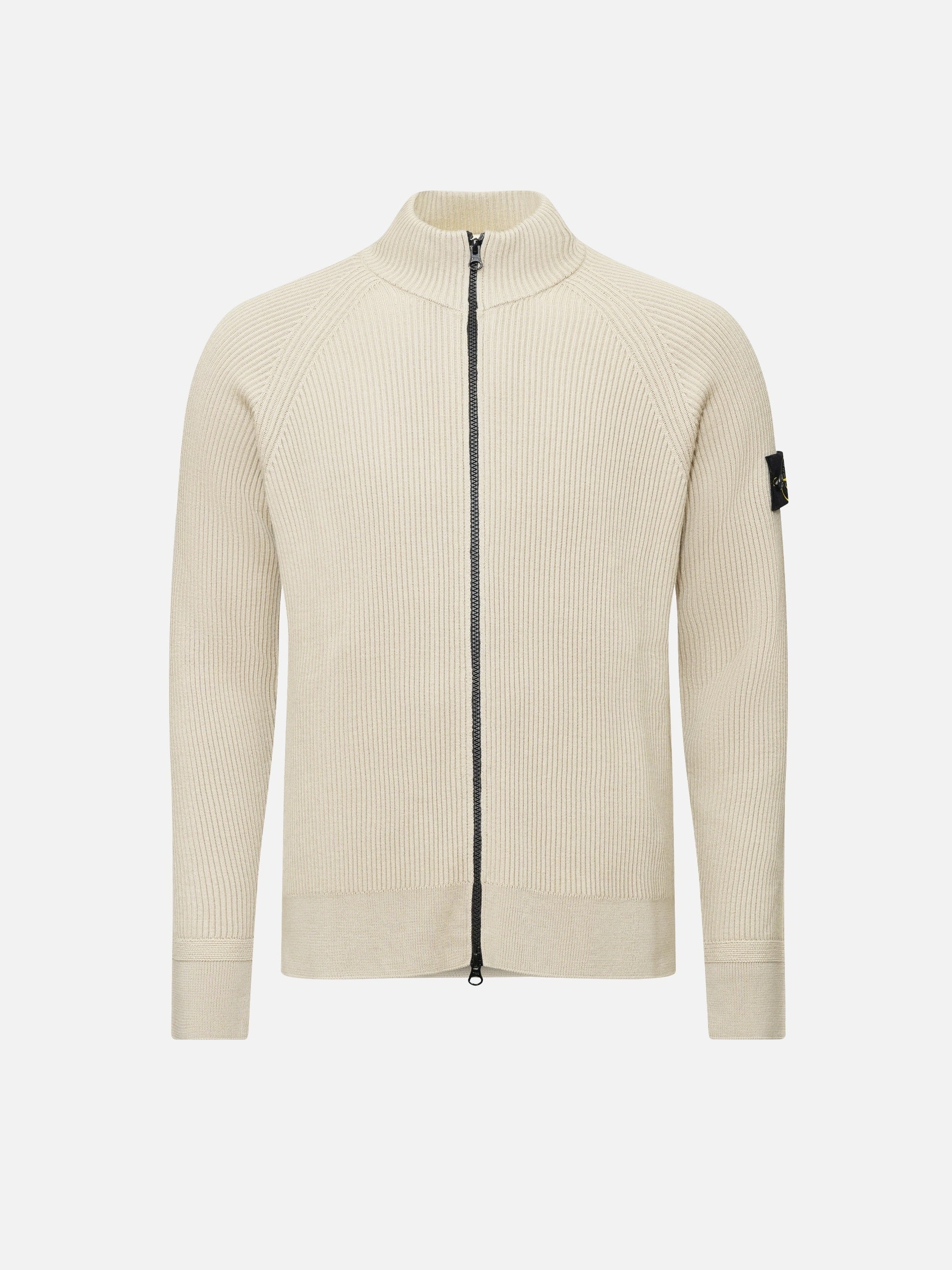 STONE ISLAND - Gerippte Strickjacke für Herren Beige