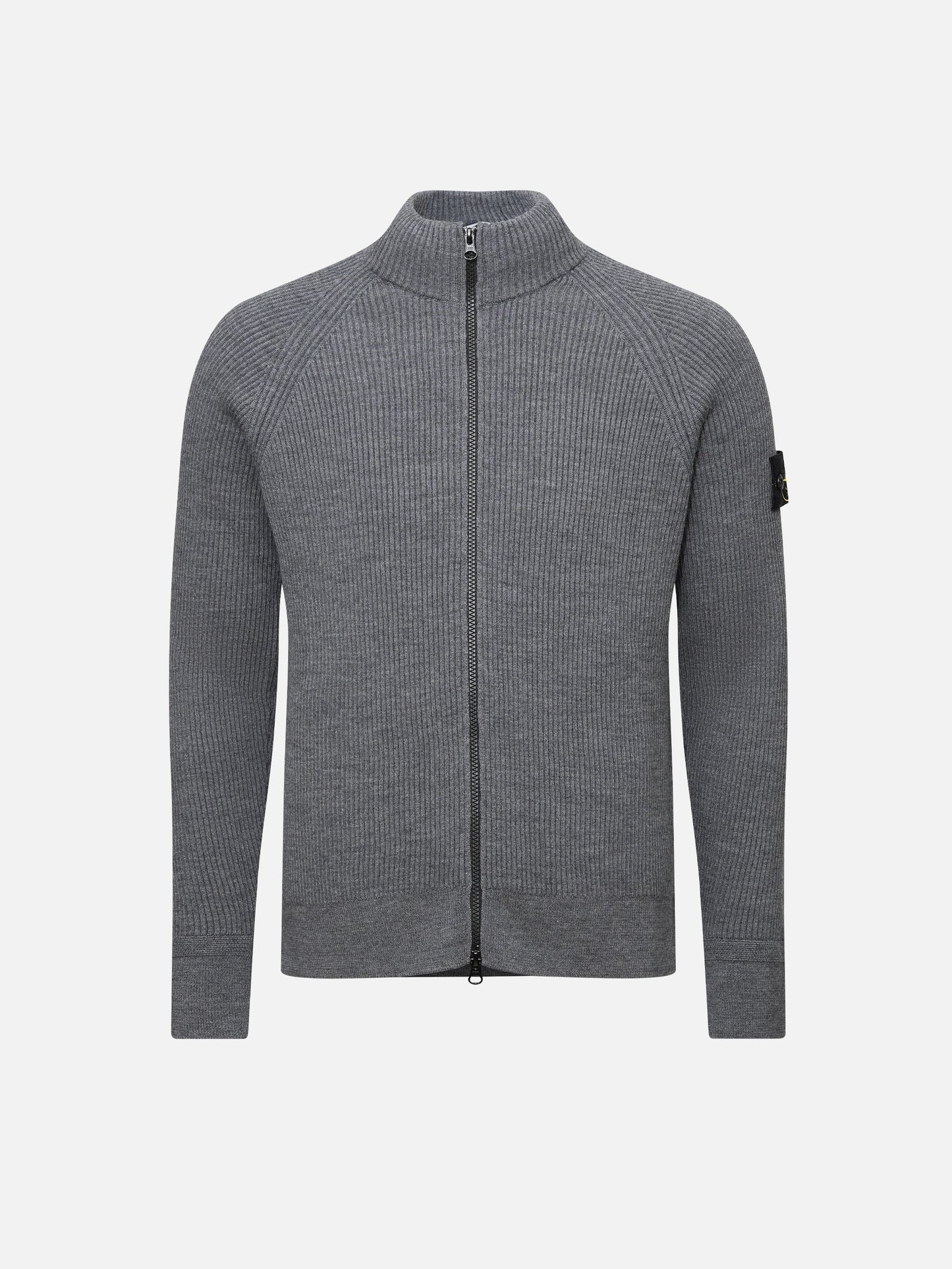 STONE ISLAND - Gerippte Strickjacke für Herren Grau – Gray