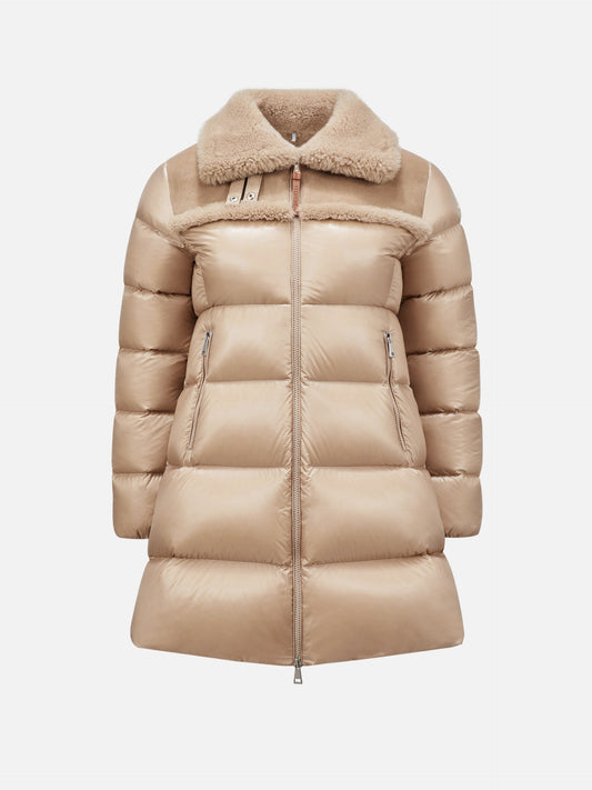 MONCLER - Lange Daunenjacke Bazaneix für Damen in Beige