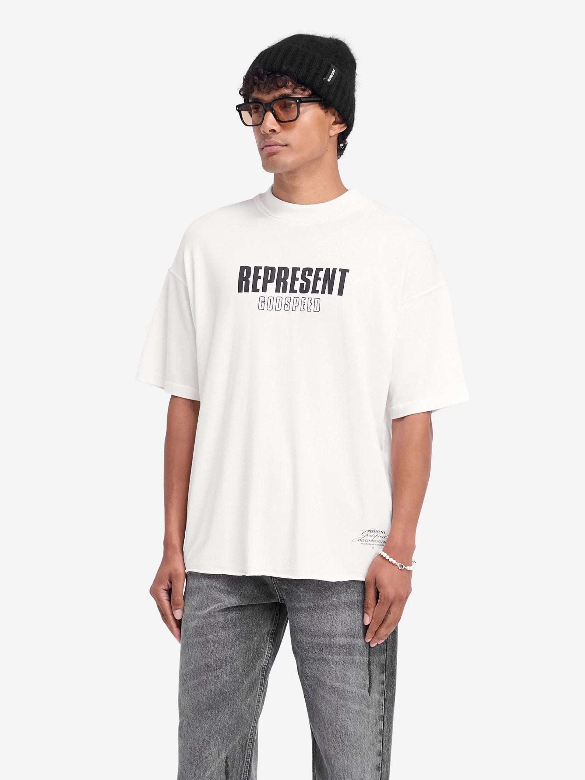 REPRESENT - T-Shirt Godspeed für Herren Cremeweiss – Cream white