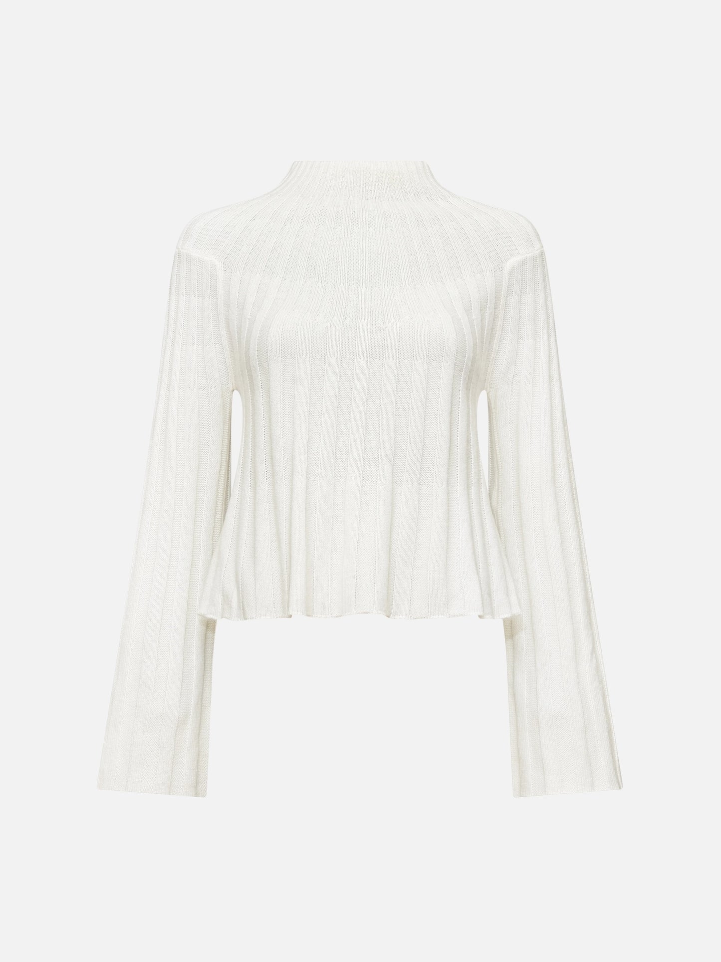 LOULOU STUDIO - Pullover Koro aus Rippstrick für Damen Cremeweiss – Ivory