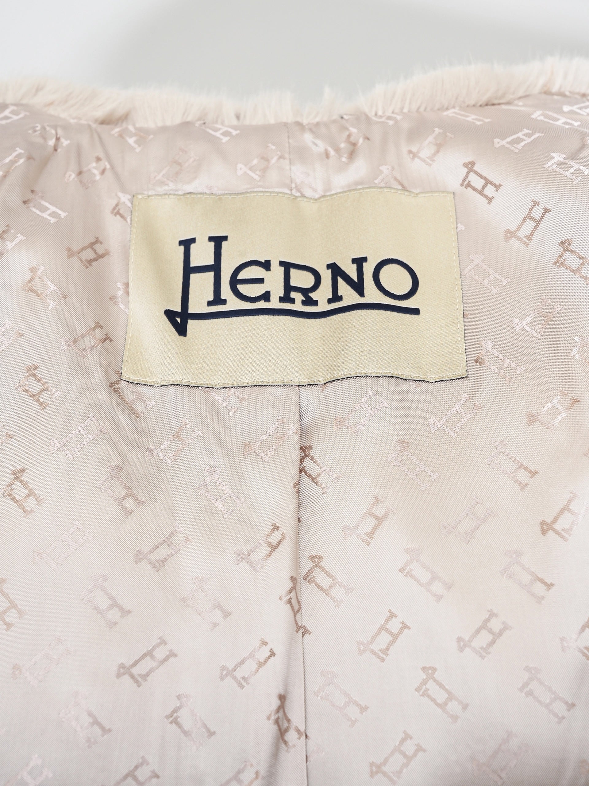 HERNO - Langer Mantel aus Kunstpelz für Damen Hellbeige - Light beige