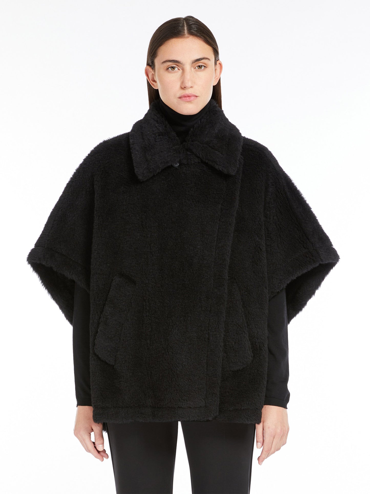 MAX MARA - Cape aus Teddy-Stoff Tebe für Damen Schwarz – Black